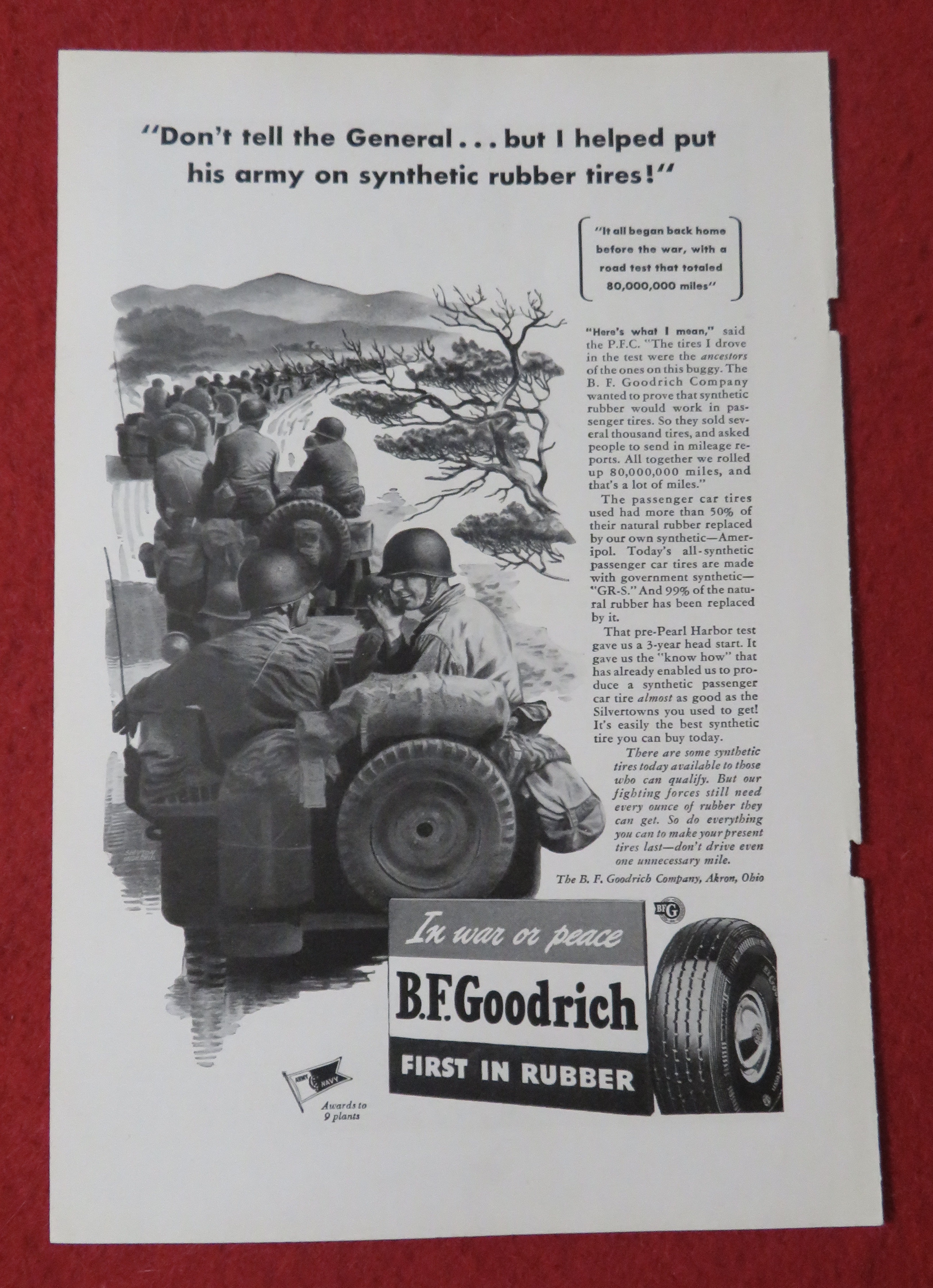 1944 B F Goodrich with the US Army on the Road