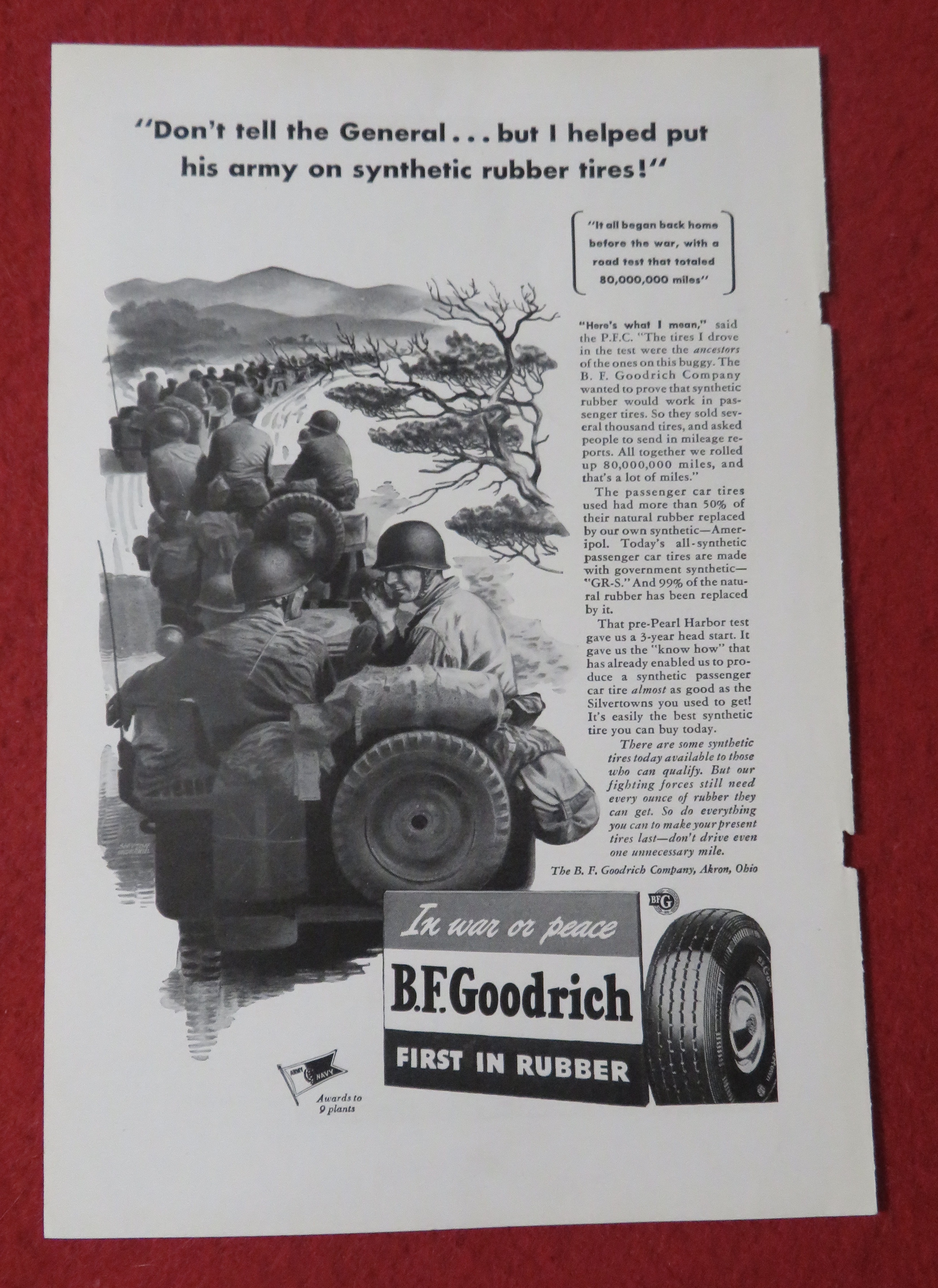 1944 B F Goodrich with the US Army on the Road
