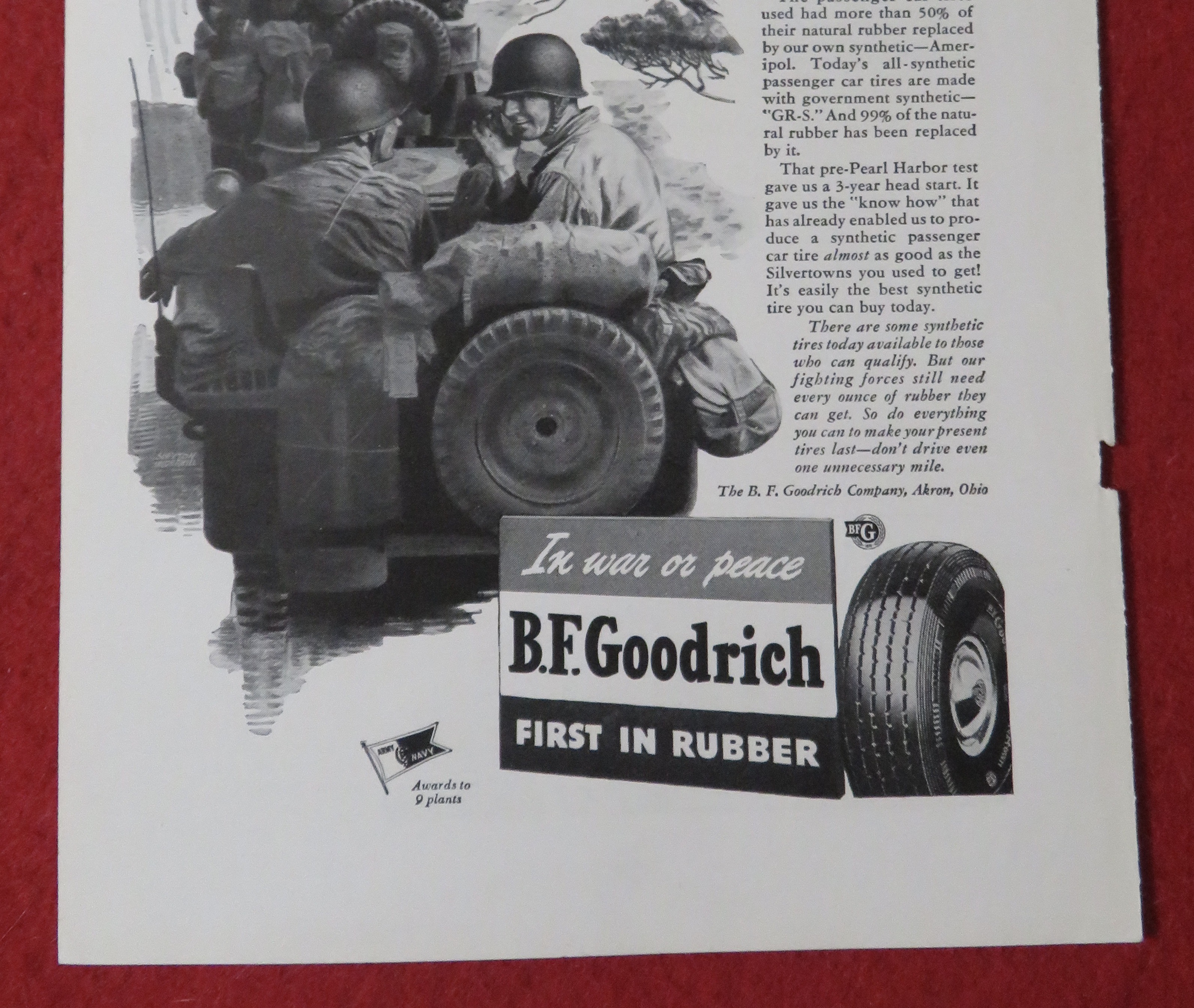 1944 B F Goodrich with the US Army on the Road