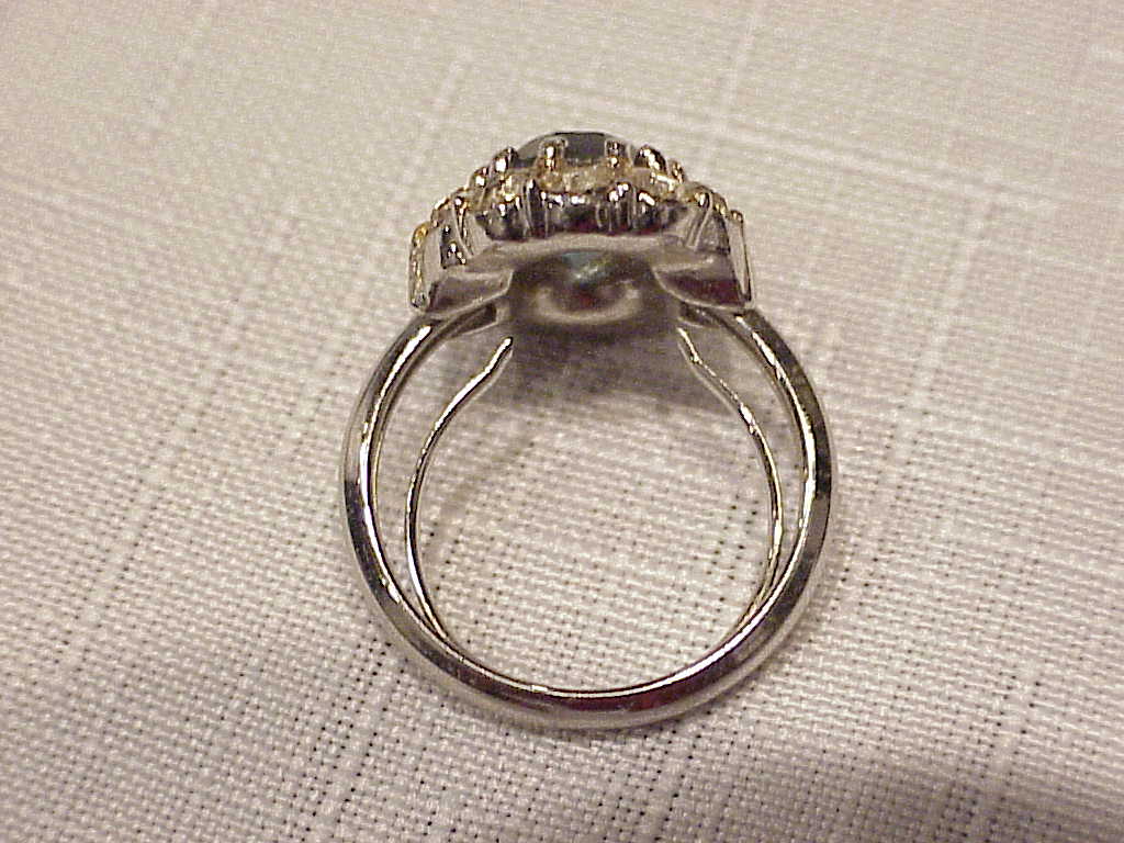 Faux Blue Topaz And Clear Rhinestone Ring
