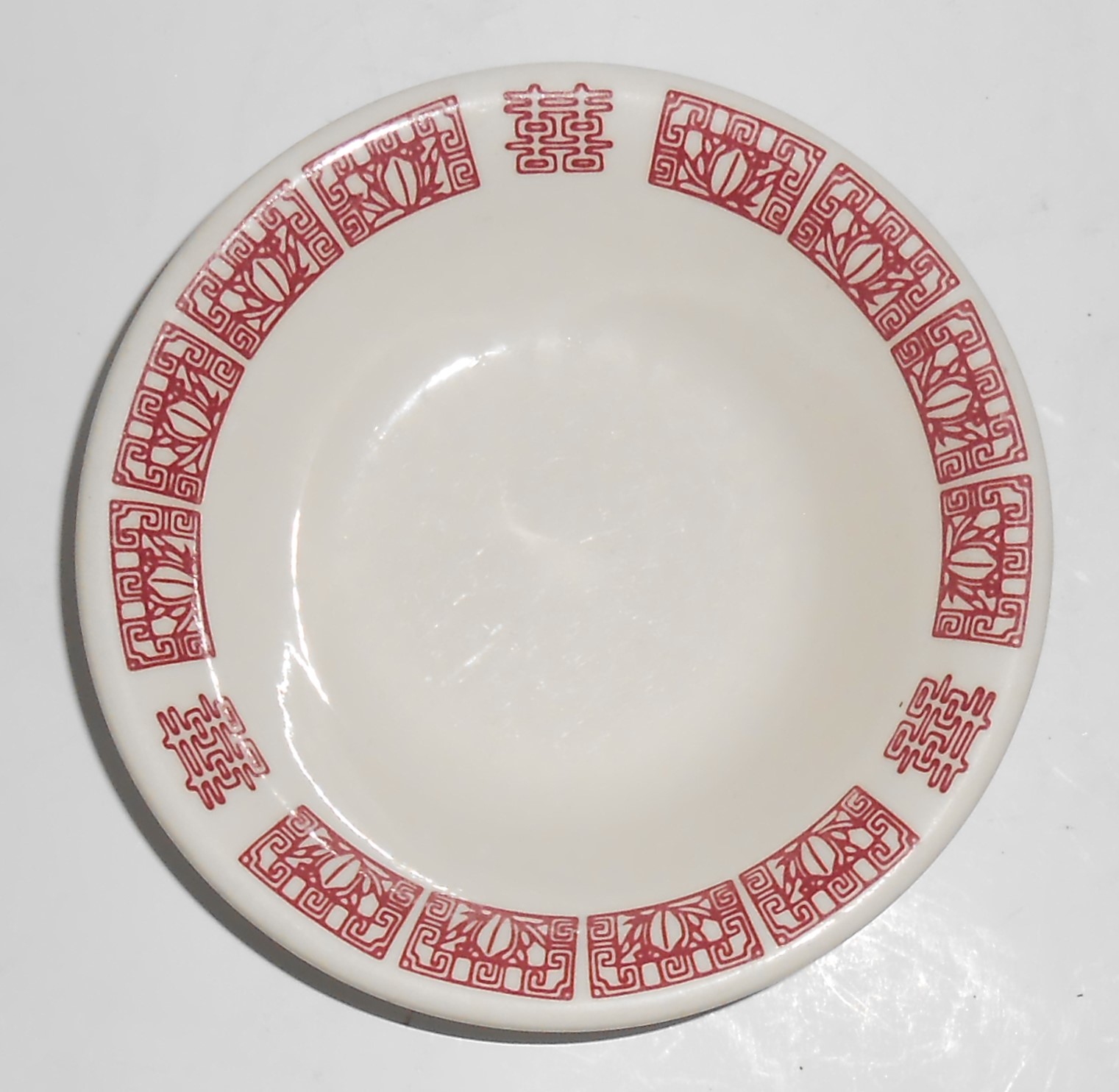 Buffalo China Restaurant Ware Red Decorated Sauce / Fru