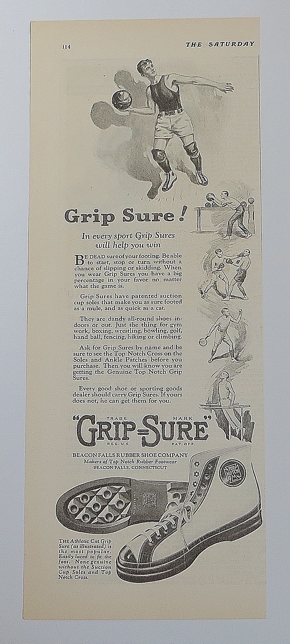 1923 Grip Sure With Boy & A Ball