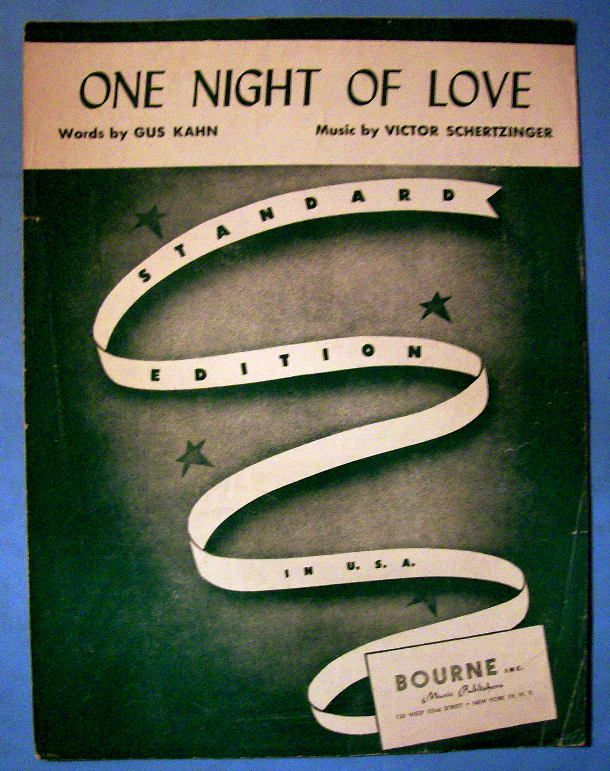 Sheet Music Of 1934 One Night Of Love