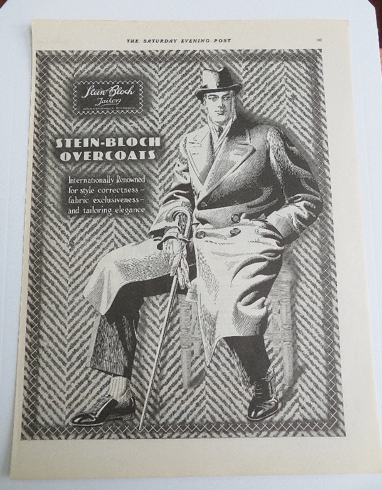 1927 Stein-Bloch Overcoats With Man Sitting