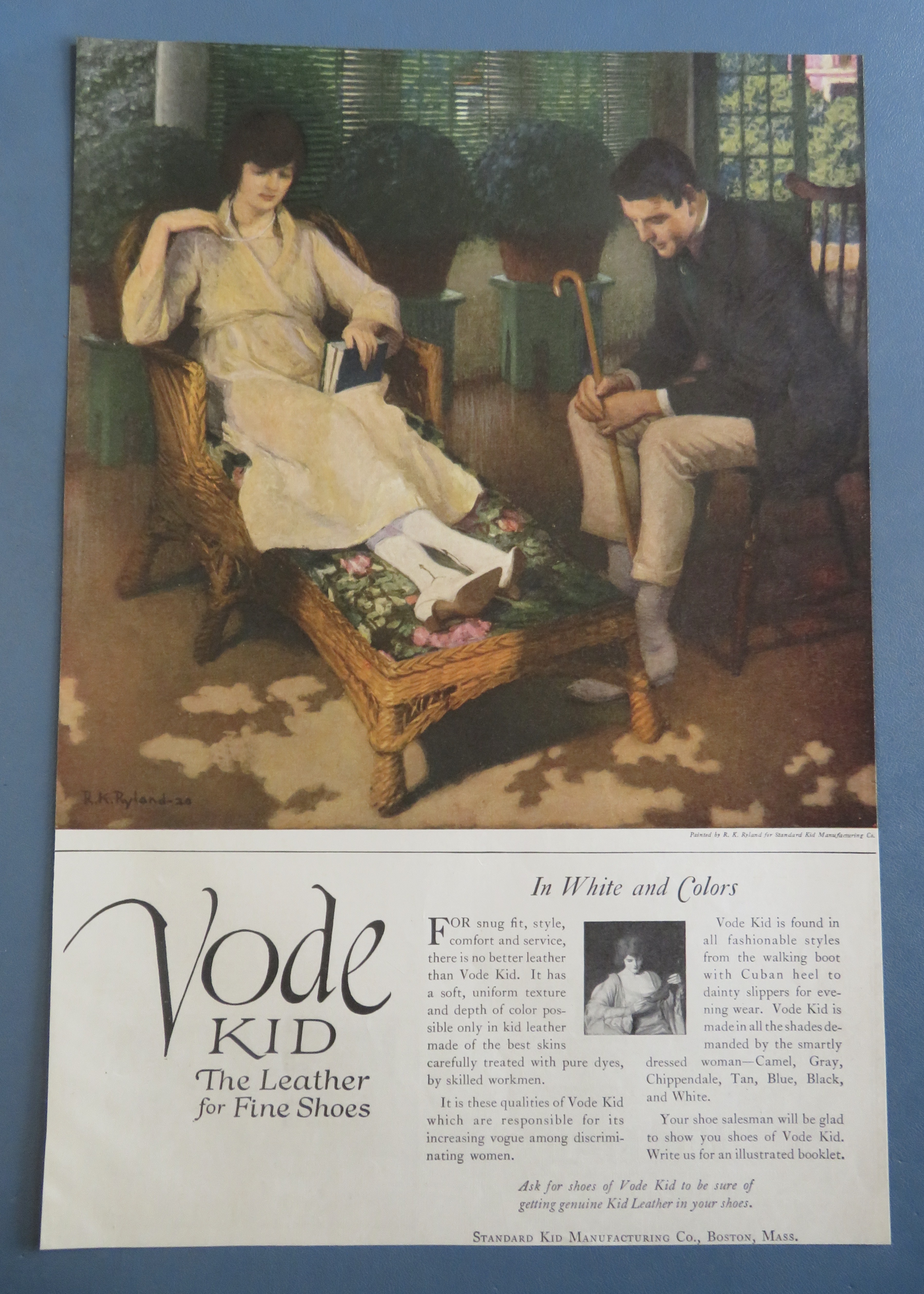 1920 Vode Kid Leather Shoes with Man Looking At Shoes