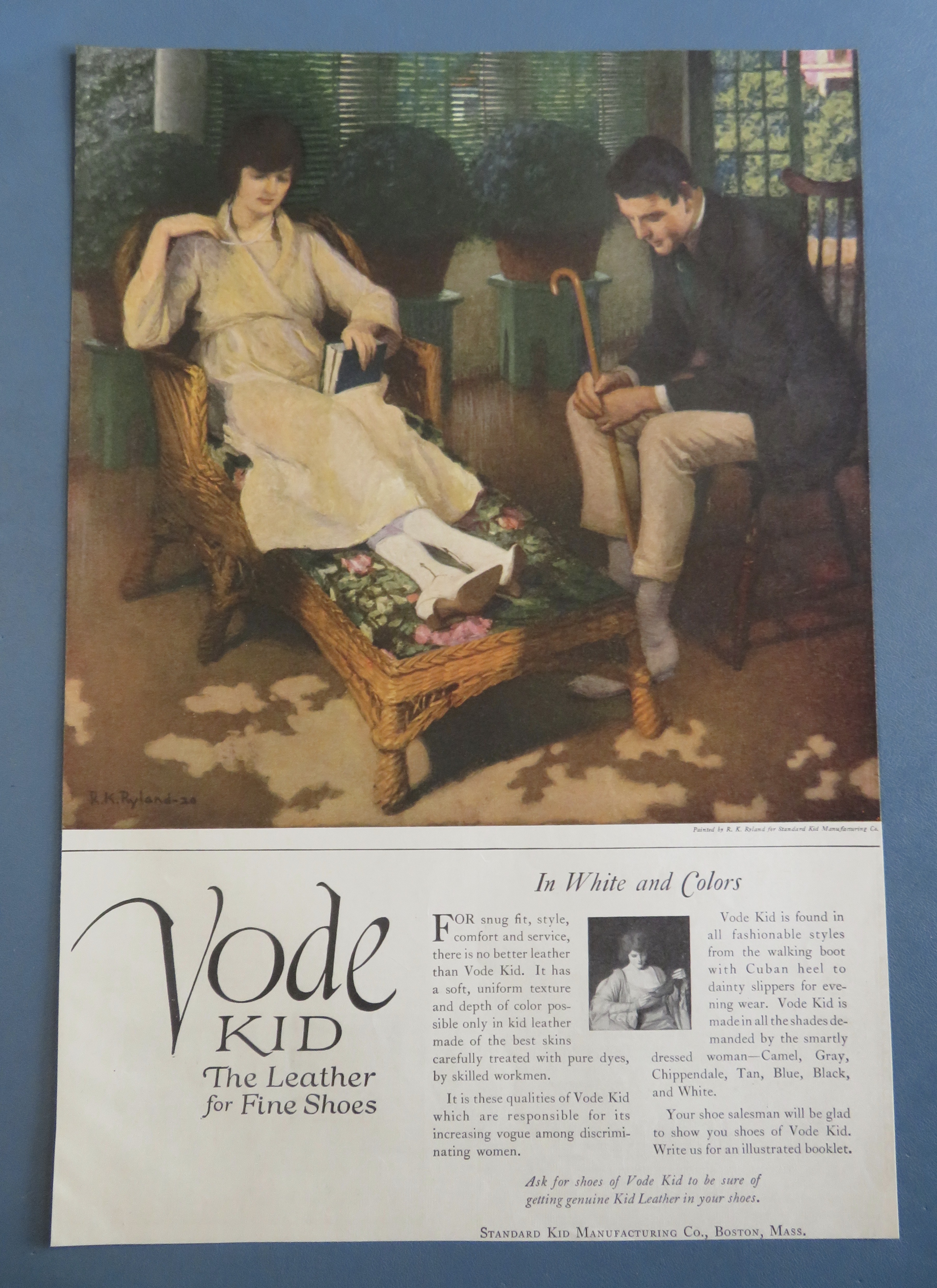1920 Vode Kid Leather Shoes with Man Looking At Shoes