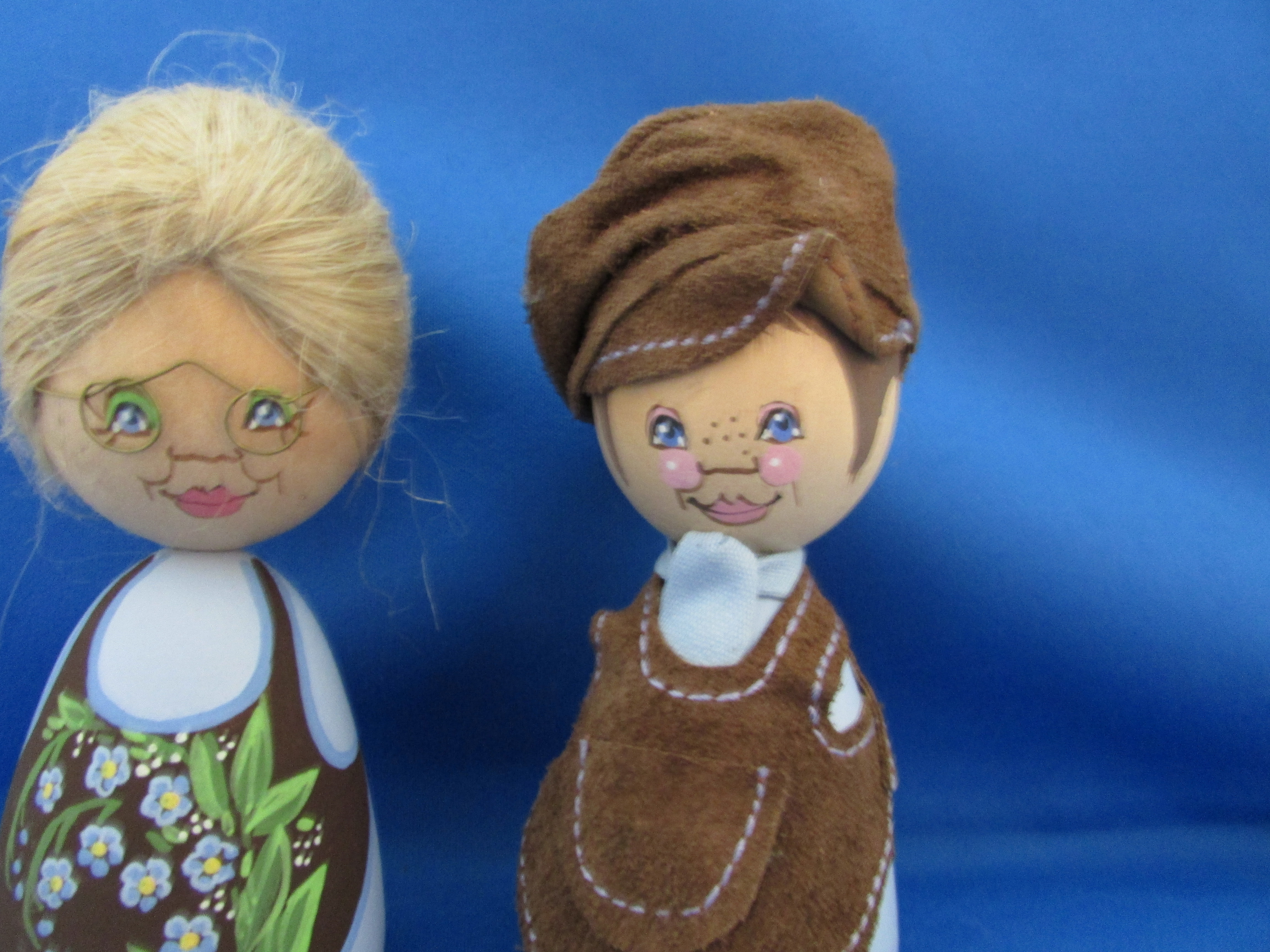 Wooden Hand Painted Couple by Barbro Bjoenberg