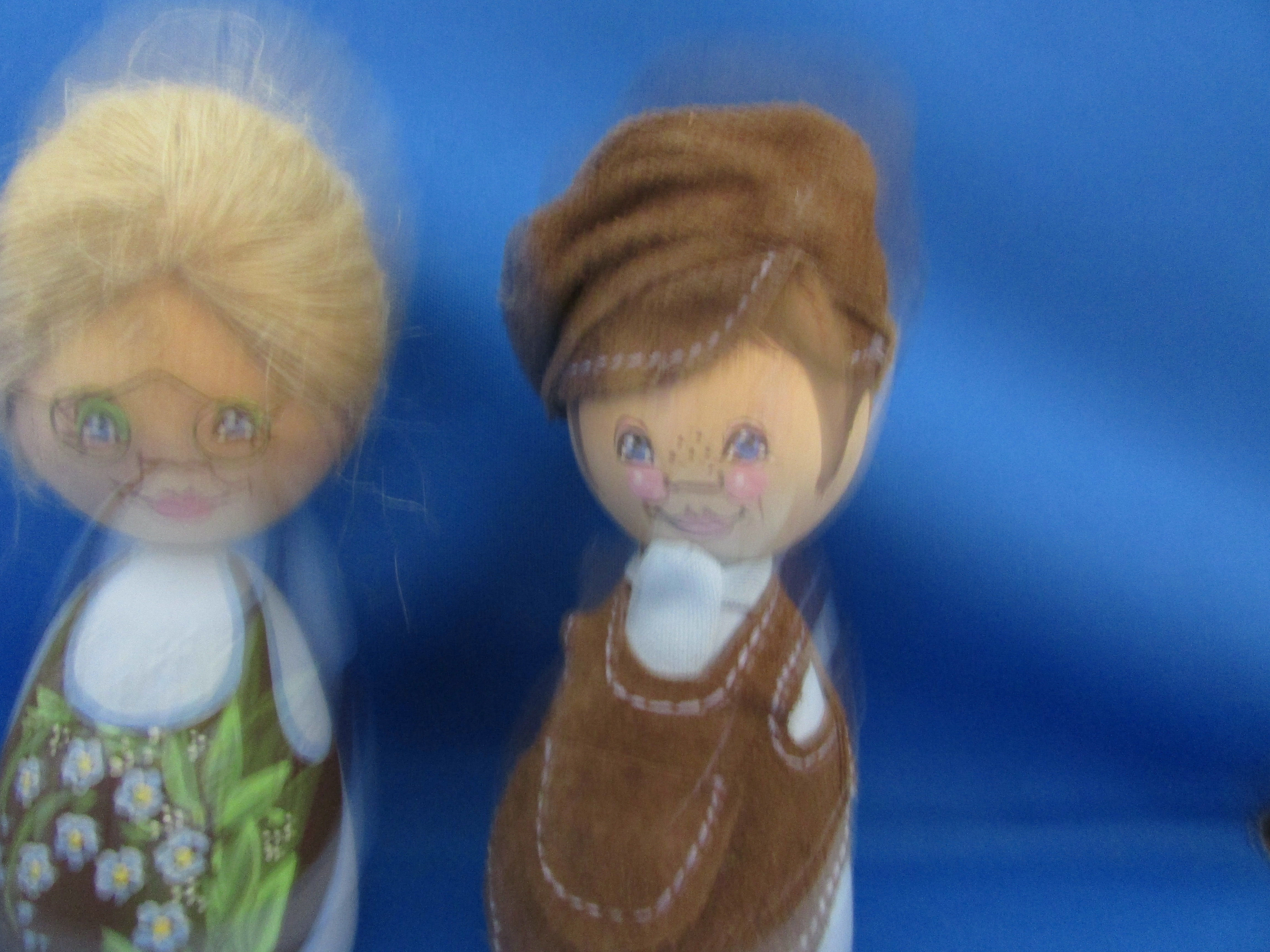 Wooden Hand Painted Couple by Barbro Bjoenberg