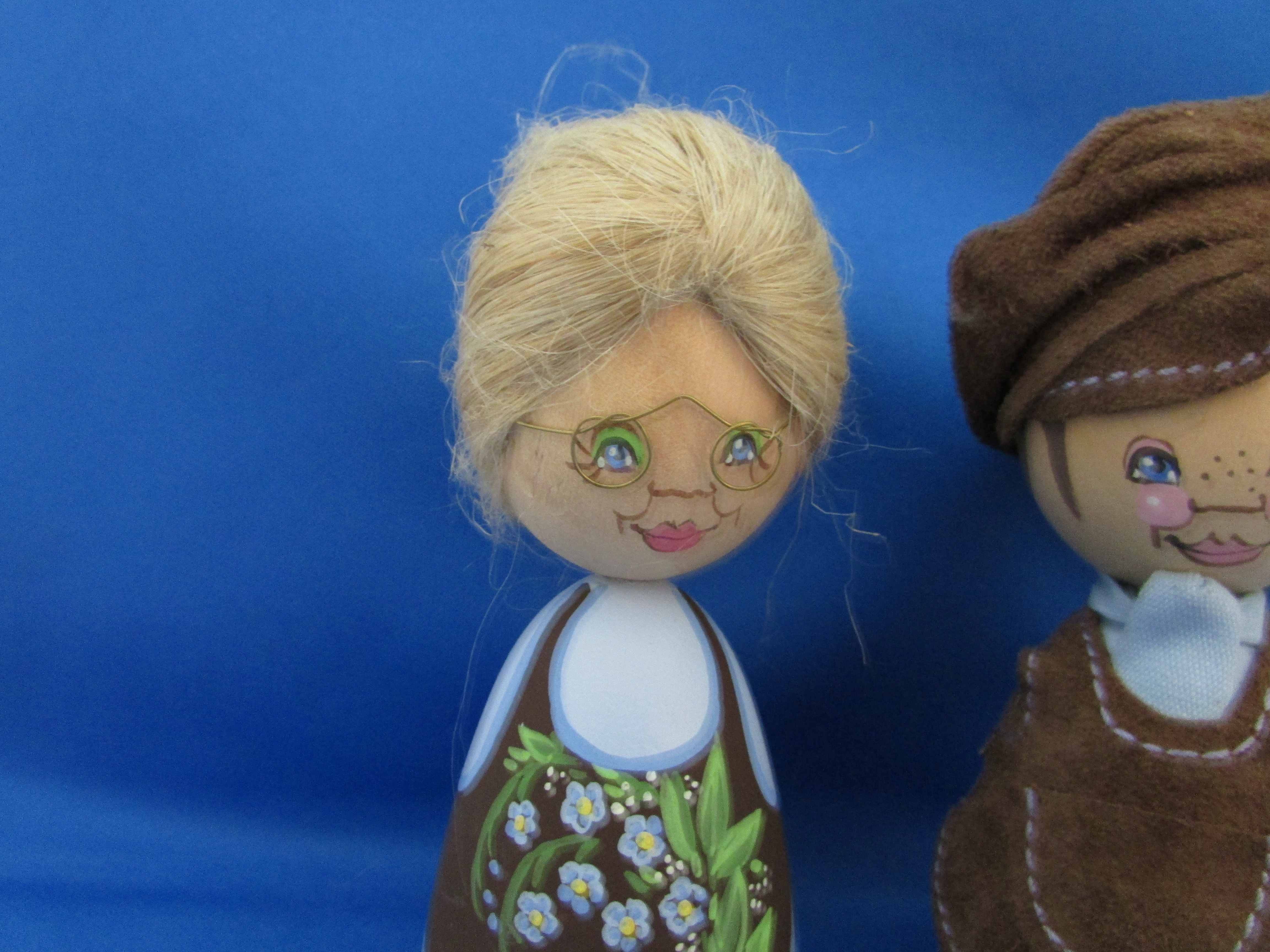 Wooden Hand Painted Couple by Barbro Bjoenberg