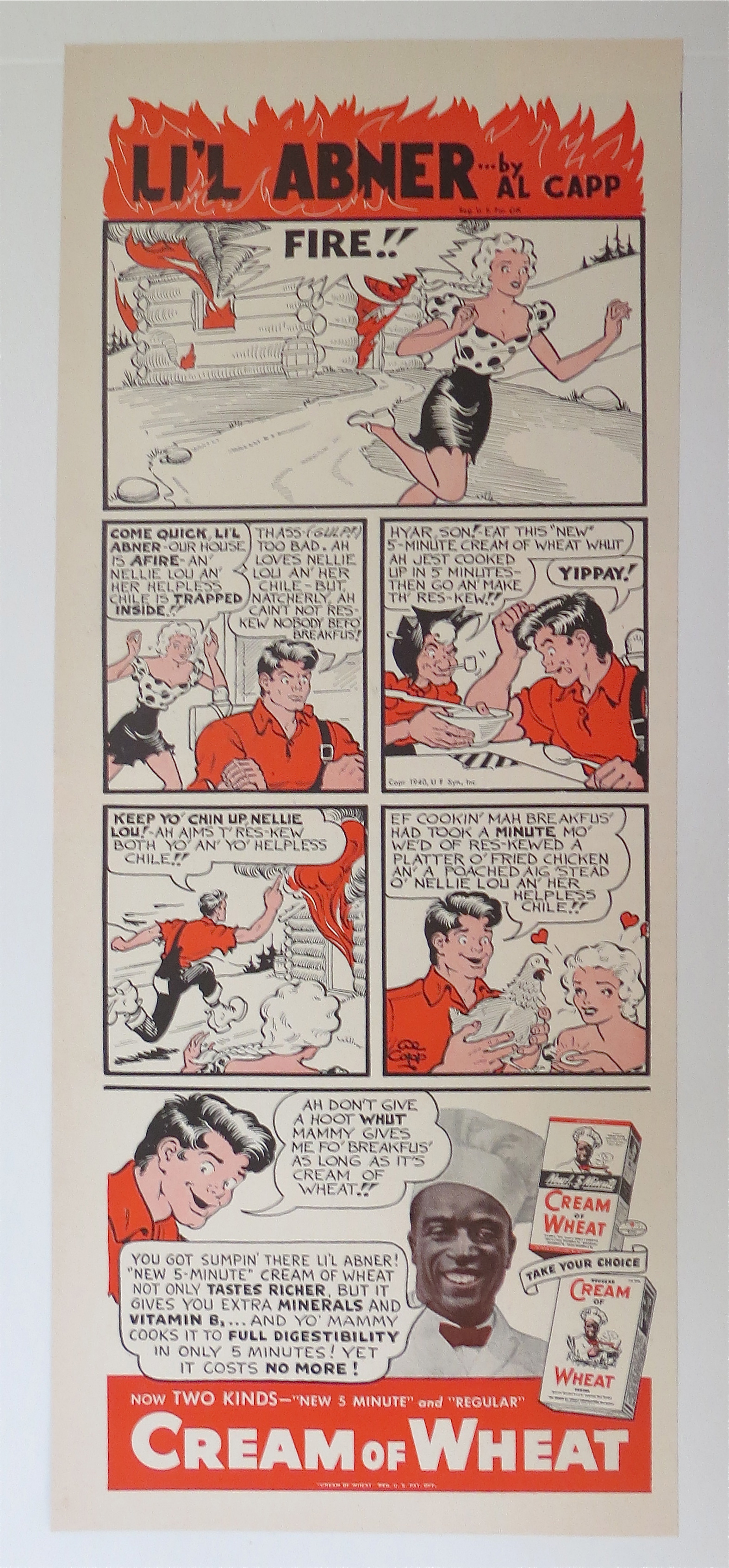 1940 Cream of Wheat with Lil' Abner By Al Capp