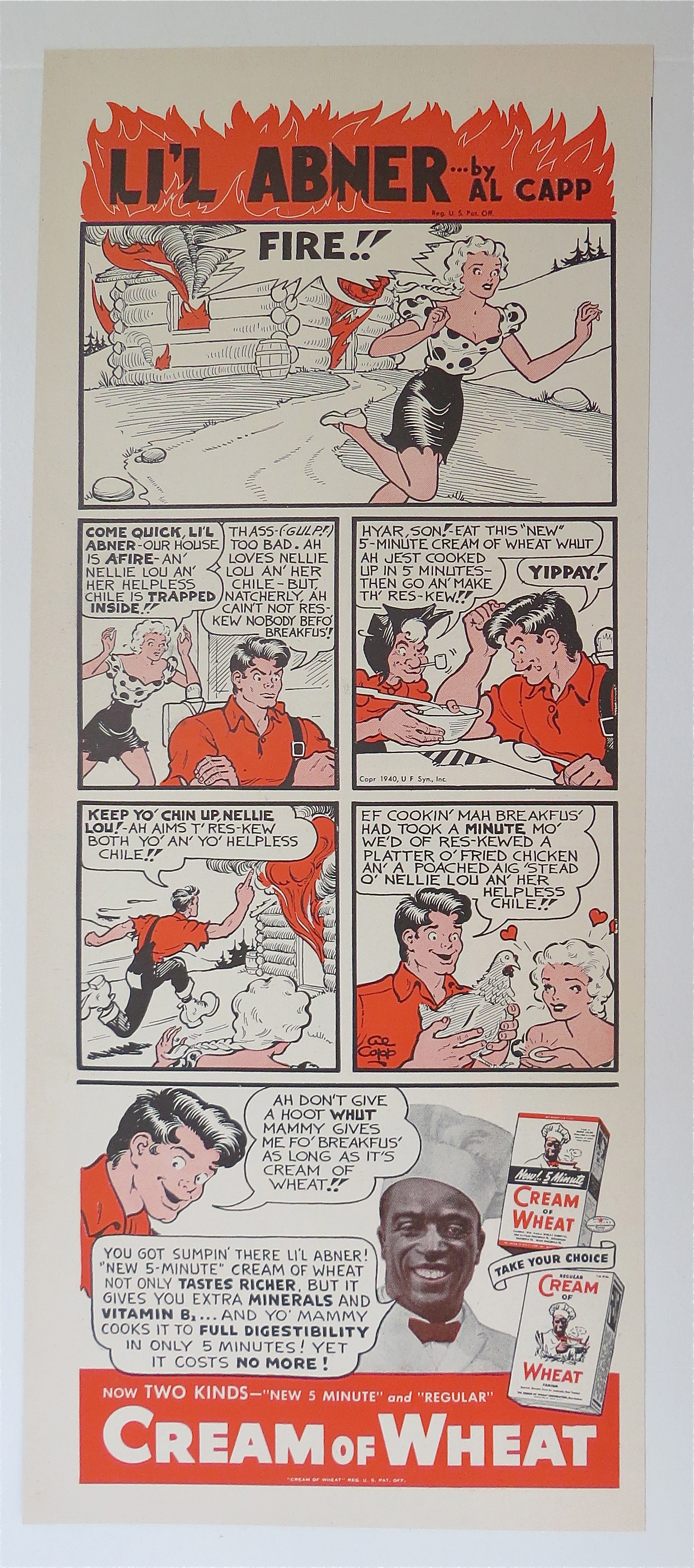 1940 Cream of Wheat with Lil' Abner By Al Capp