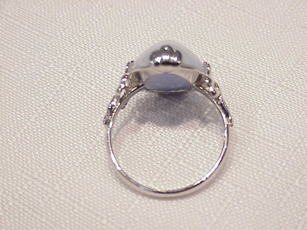 Avon Faux Blue Moonstone Set In Silver Tone Ring