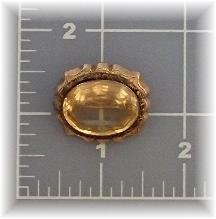 Brooch Pin Victorian Citrine Colored Stone C Clasp