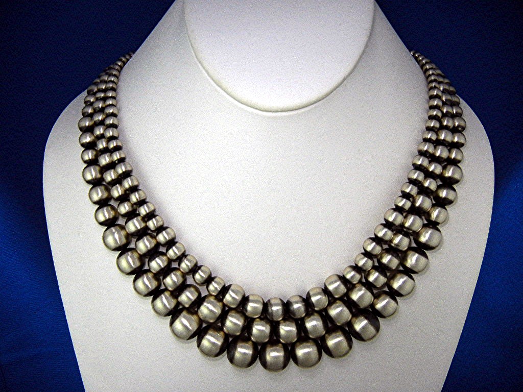Navajo Pearls Silver Creations Sterling Silver 98 Grams