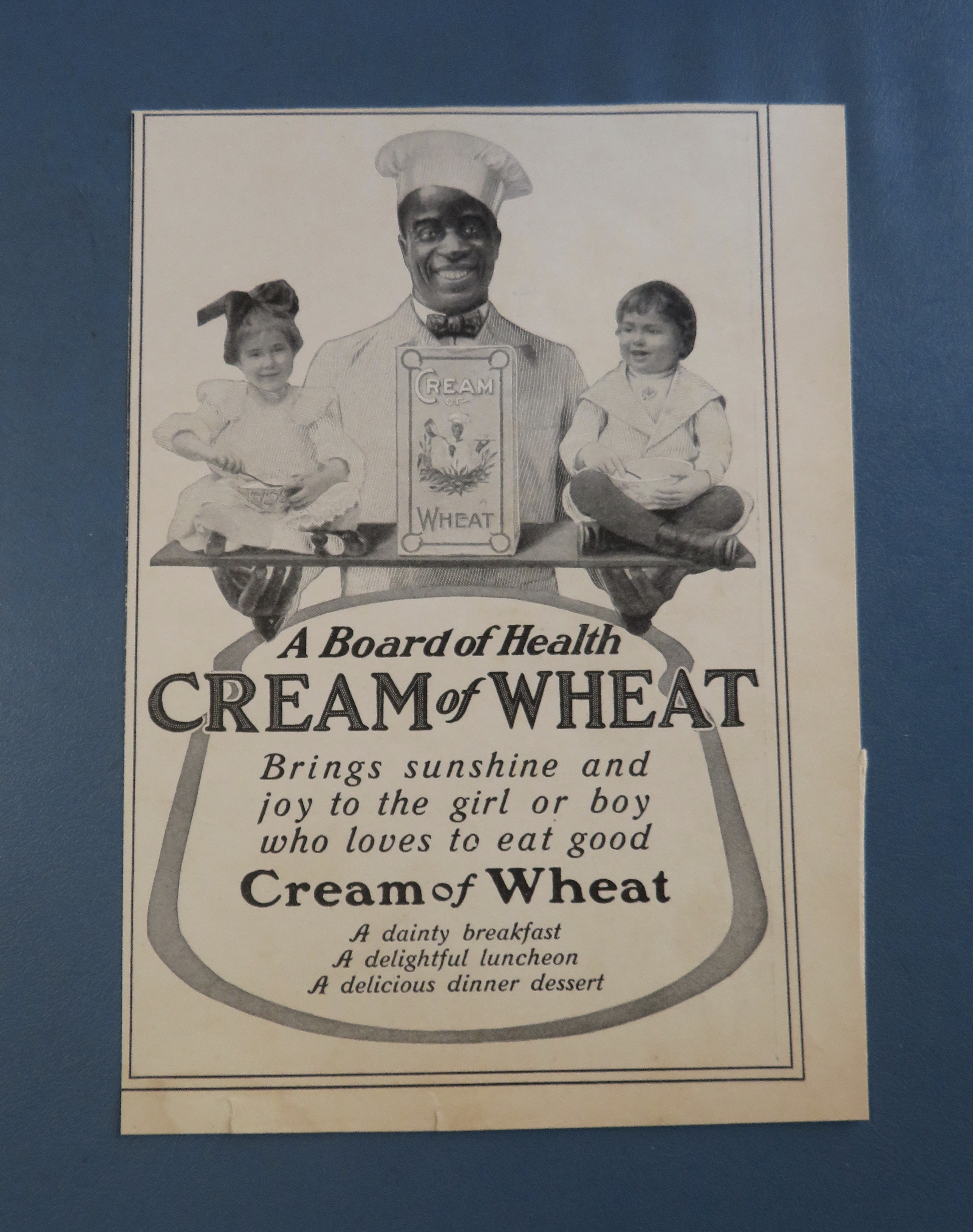 1905 Cream Of Wheat Cereal with Cereal Man & Children