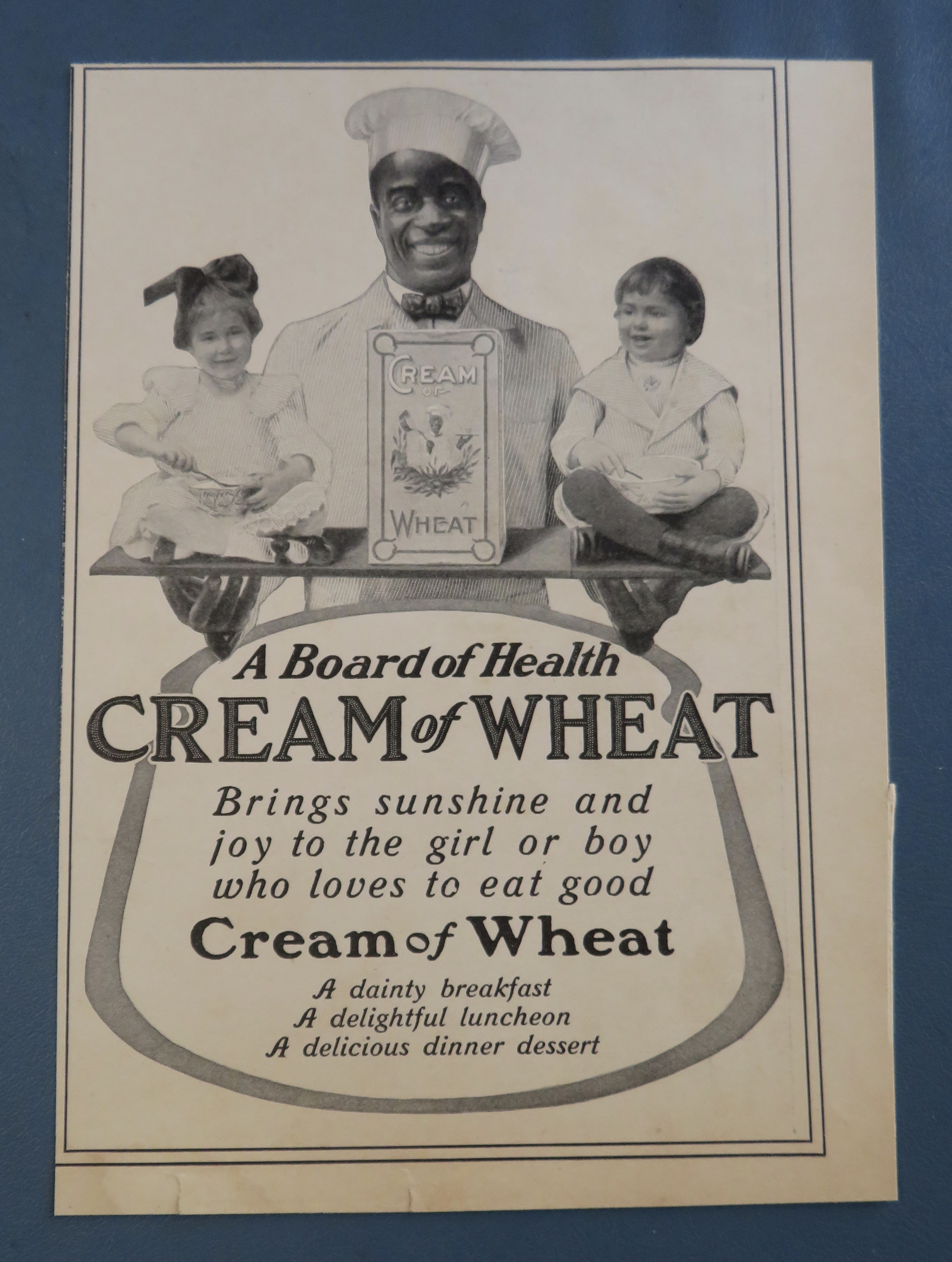 1905 Cream Of Wheat Cereal with Cereal Man & Children