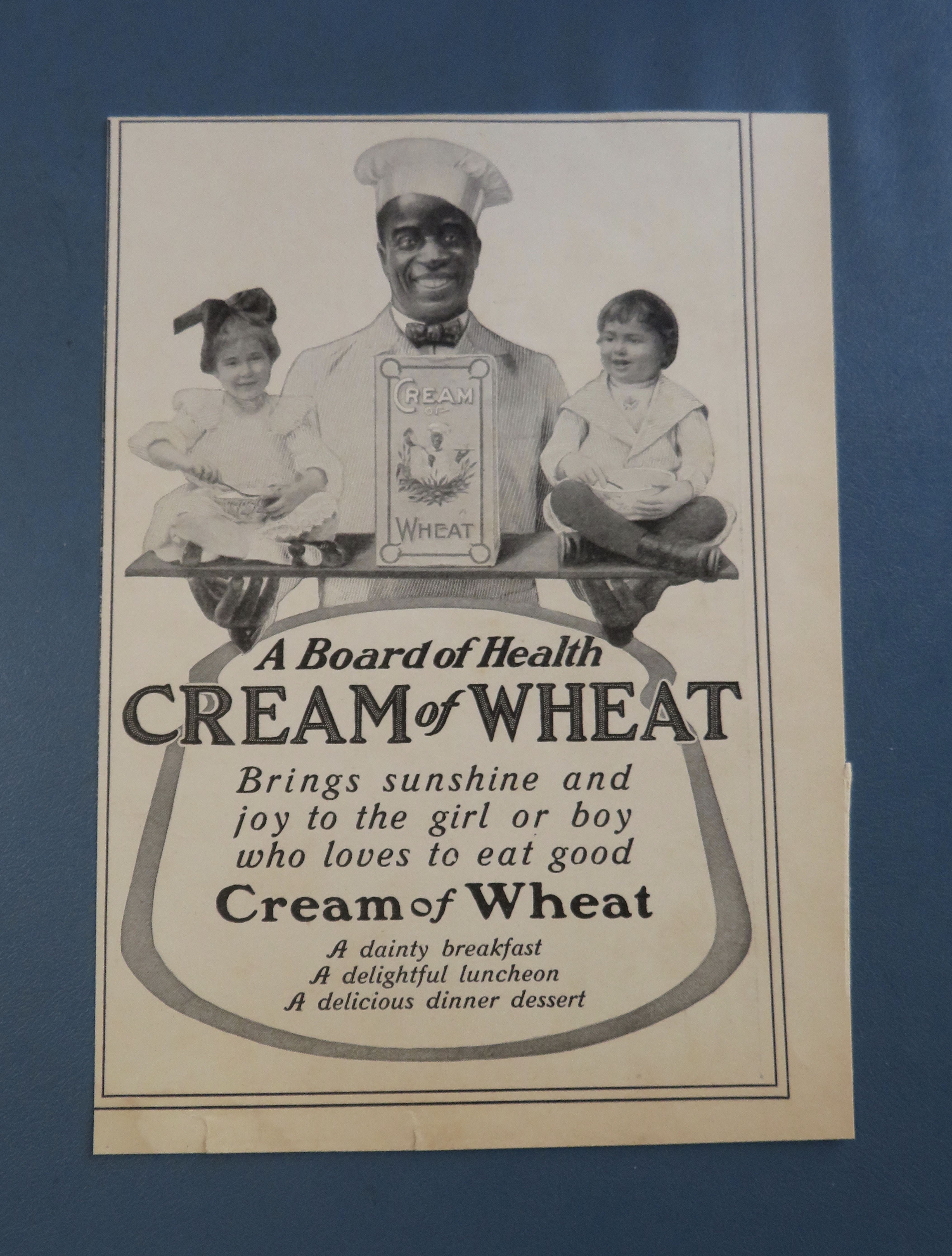 1905 Cream Of Wheat Cereal with Cereal Man & Children