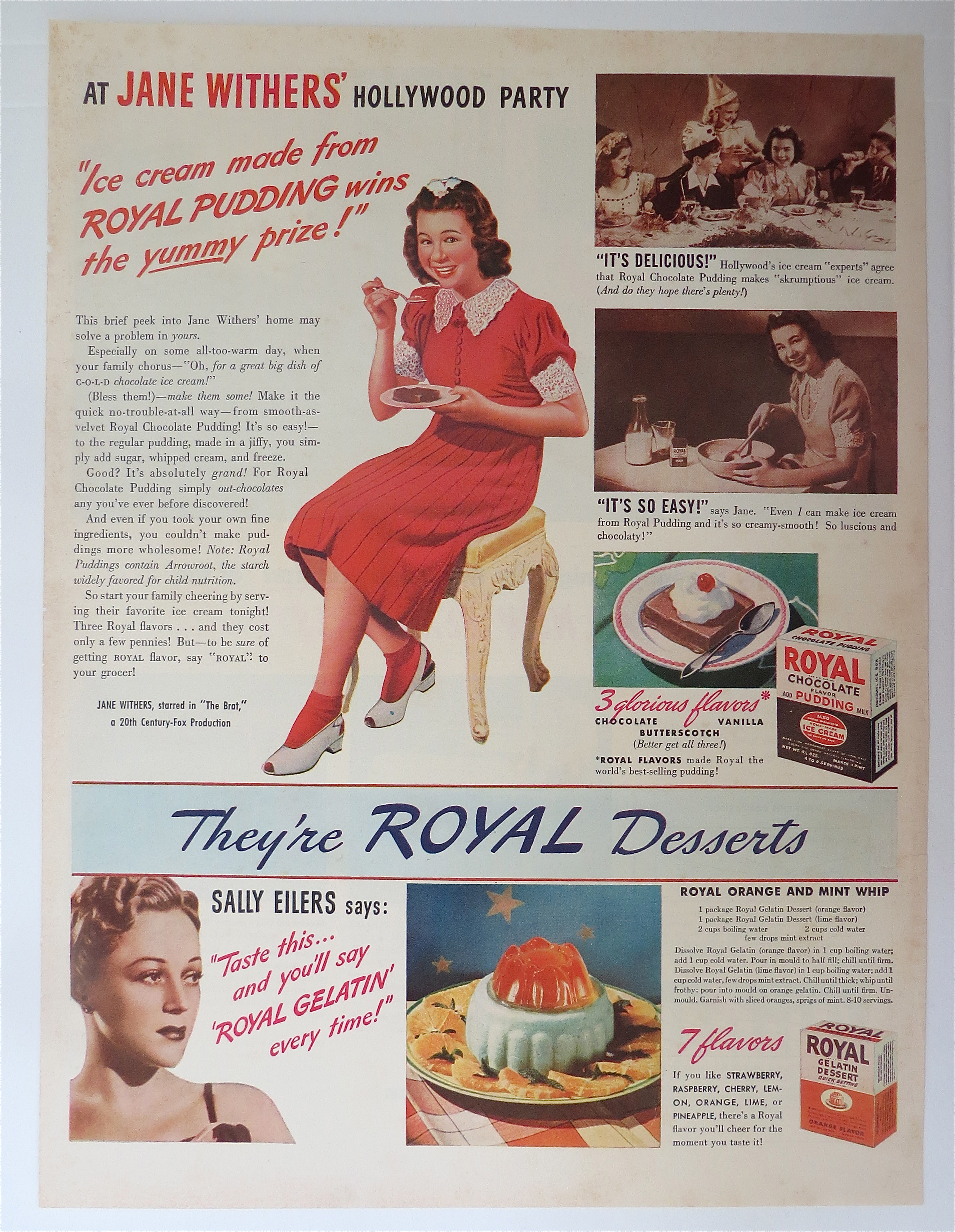 1940 Royal Desserts with Jane Withers & Sally Eilers