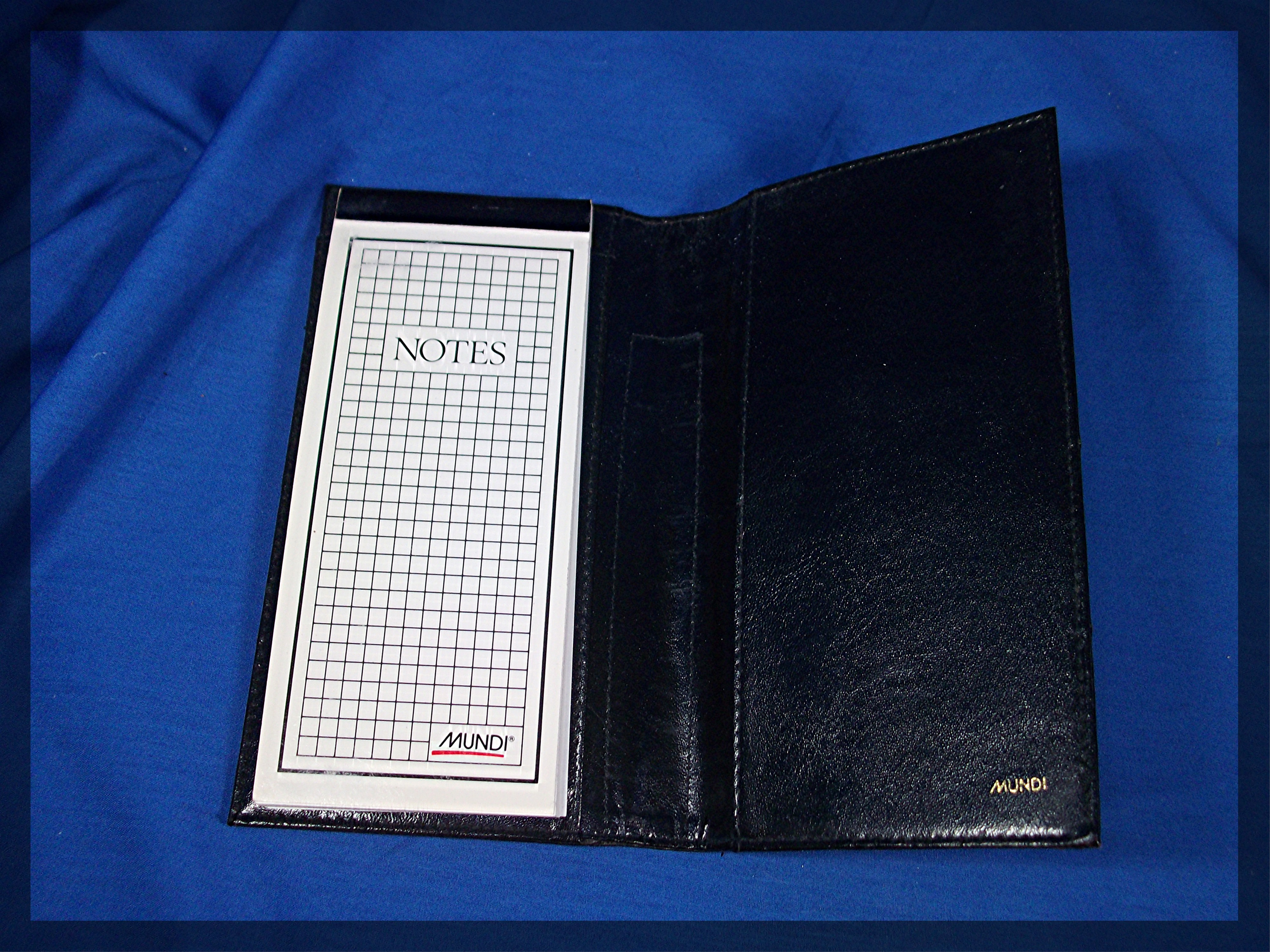 Black Eelskin Leather MUNDI Note book Holder