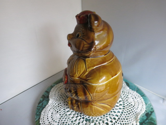 Vintage King Bear Cookie Jar Japan Mid Century as is