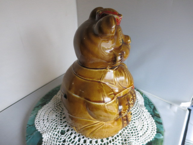 Vintage King Bear Cookie Jar Japan Mid Century as is