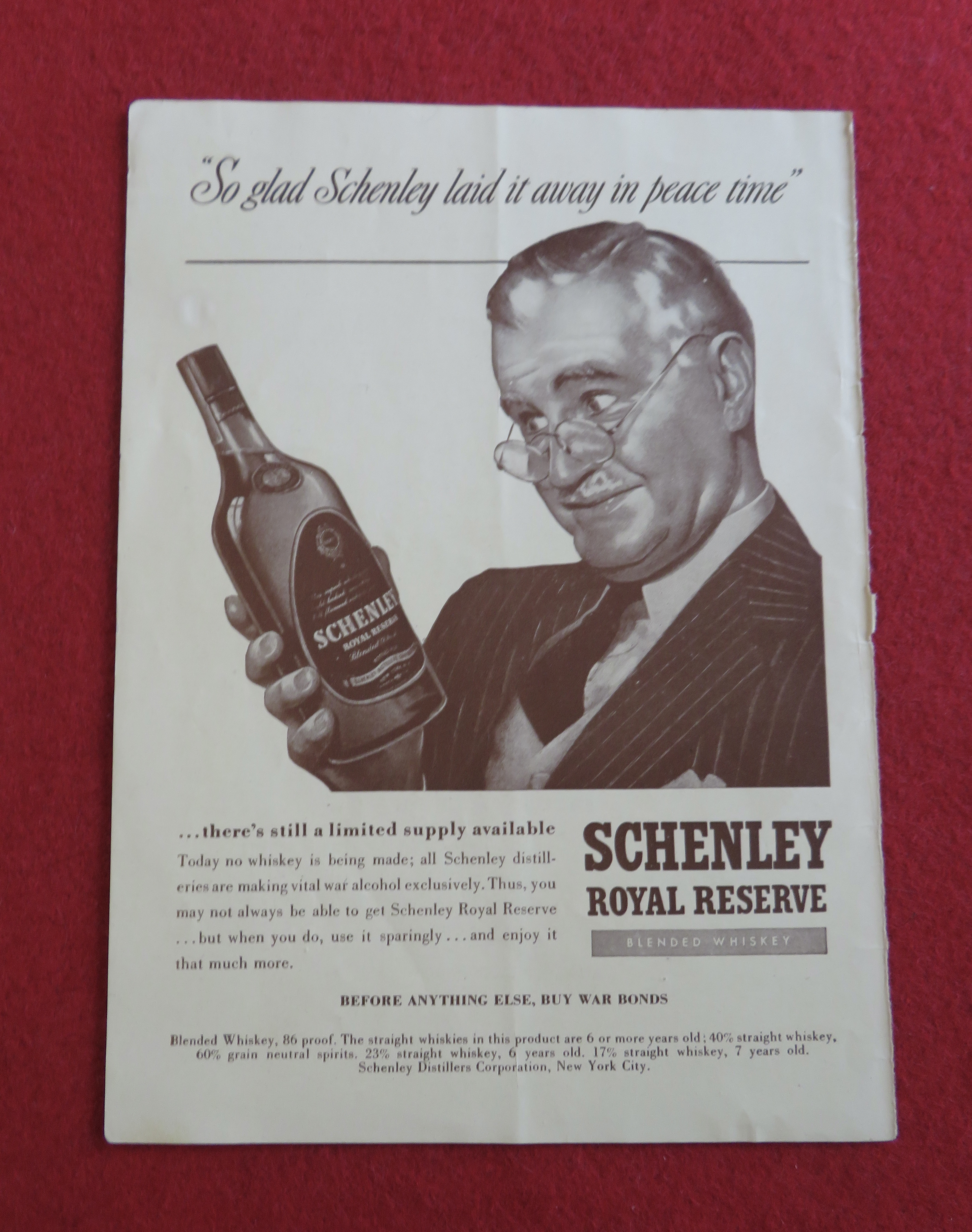 1943 Schenley Royal Reserve Whiskey w/ Man & Bottle