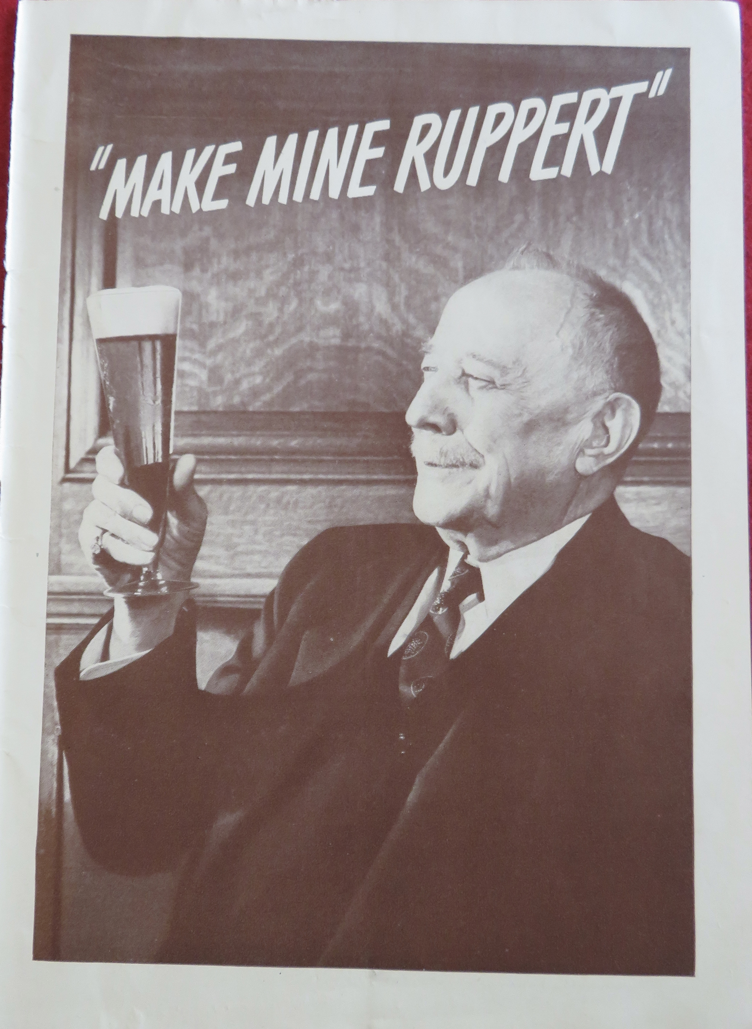 1943 Ruppert Beer with Man Holding A Glass Of Beer