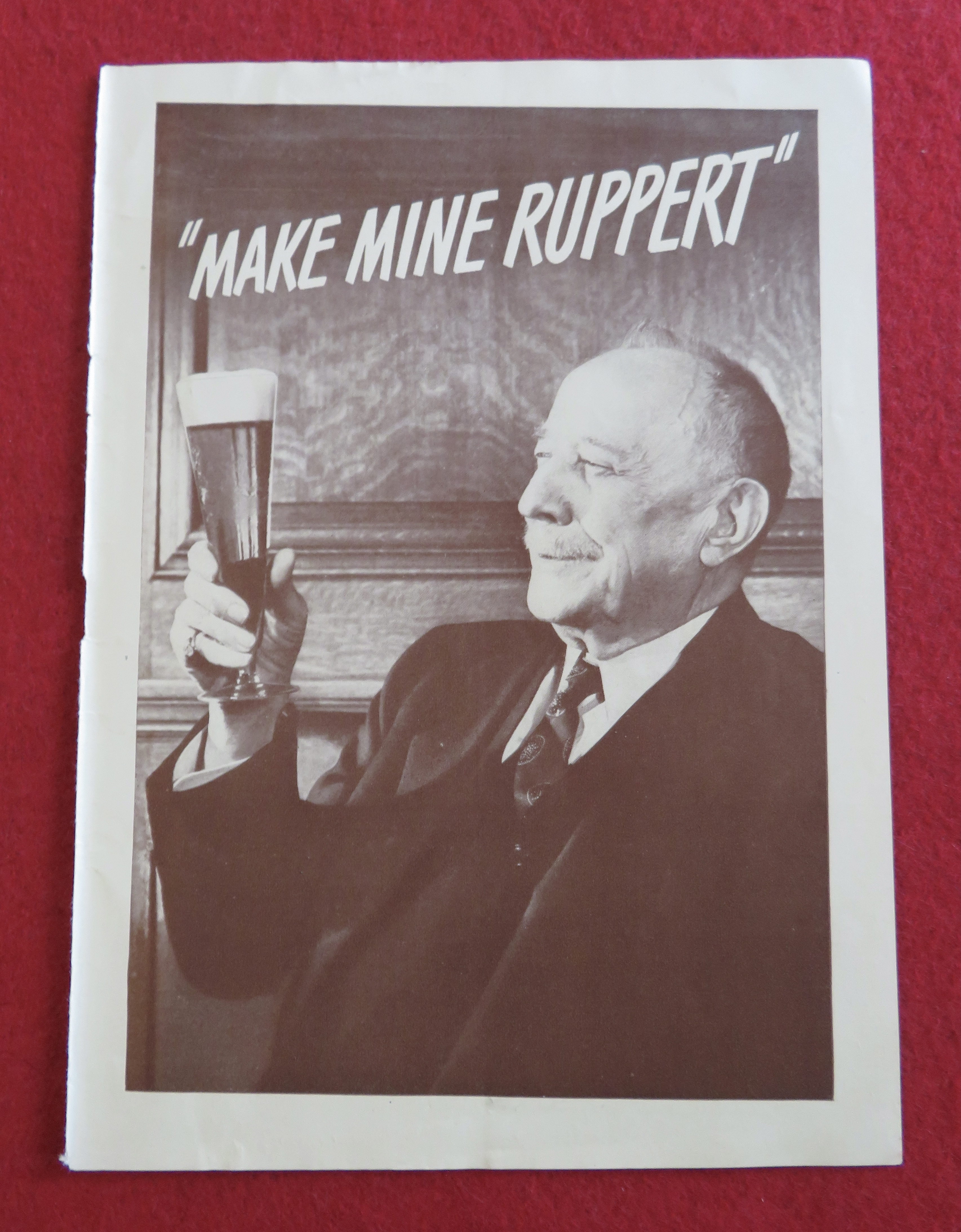 1943 Ruppert Beer with Man Holding A Glass Of Beer