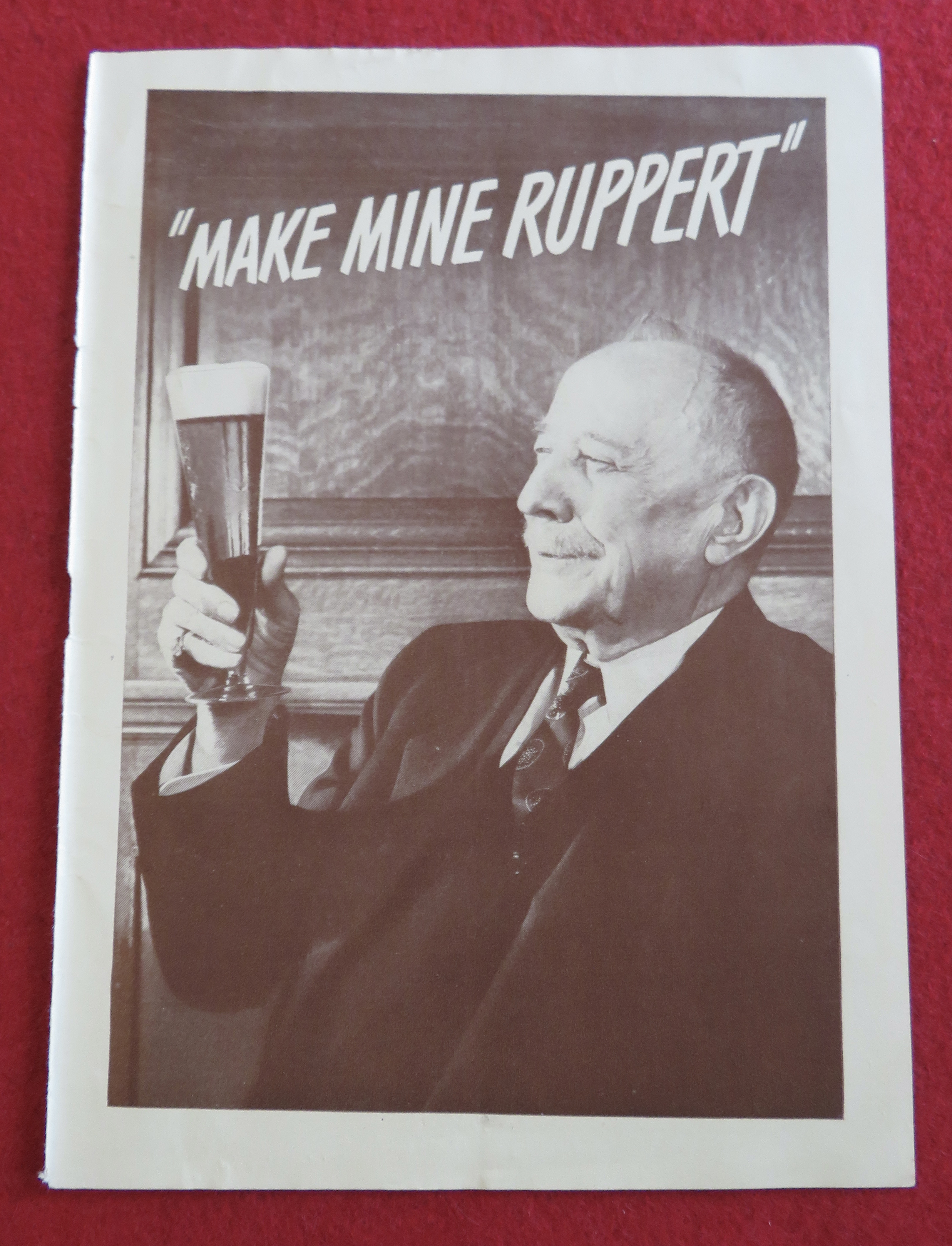1943 Ruppert Beer with Man Holding A Glass Of Beer