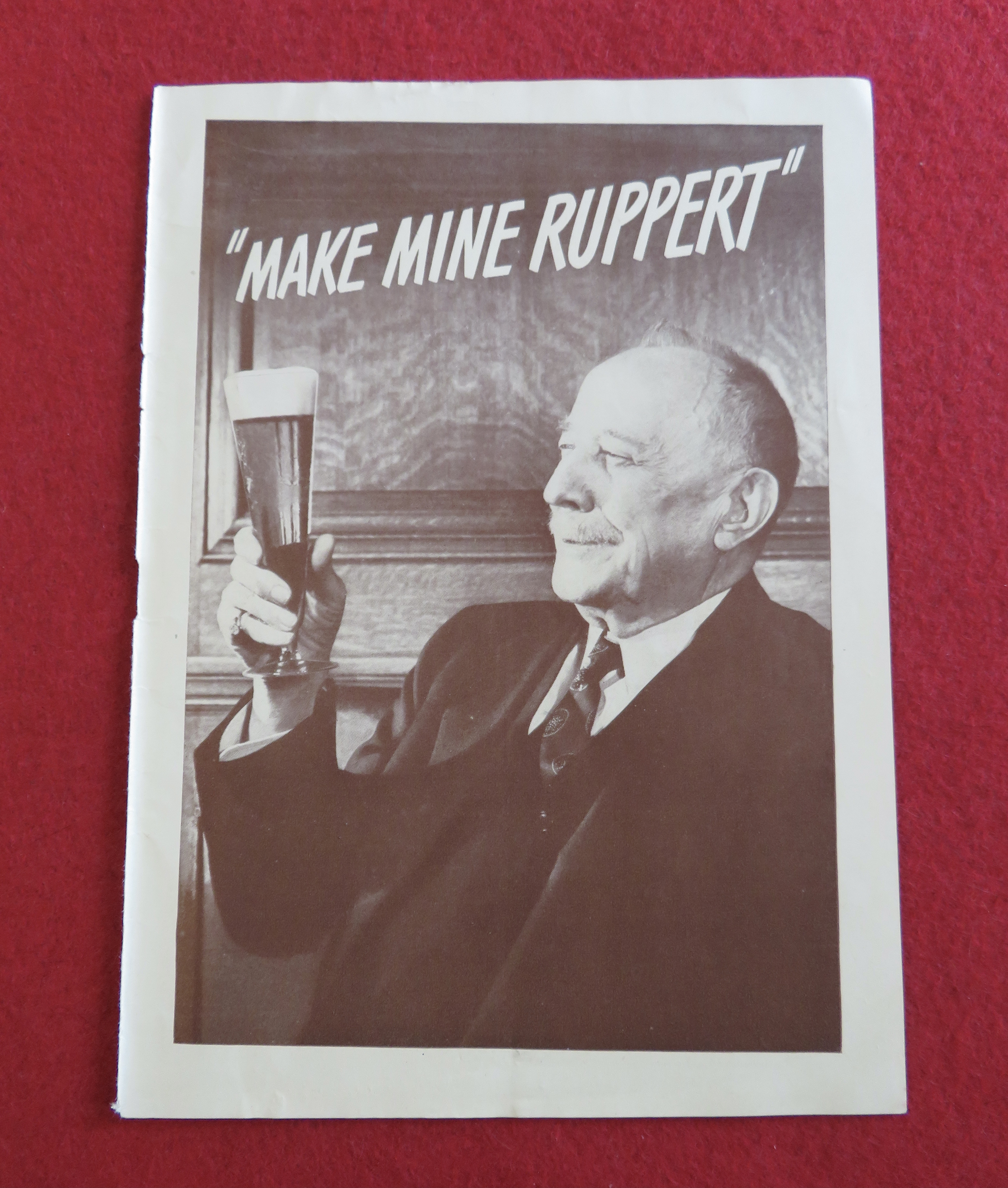 1943 Ruppert Beer with Man Holding A Glass Of Beer