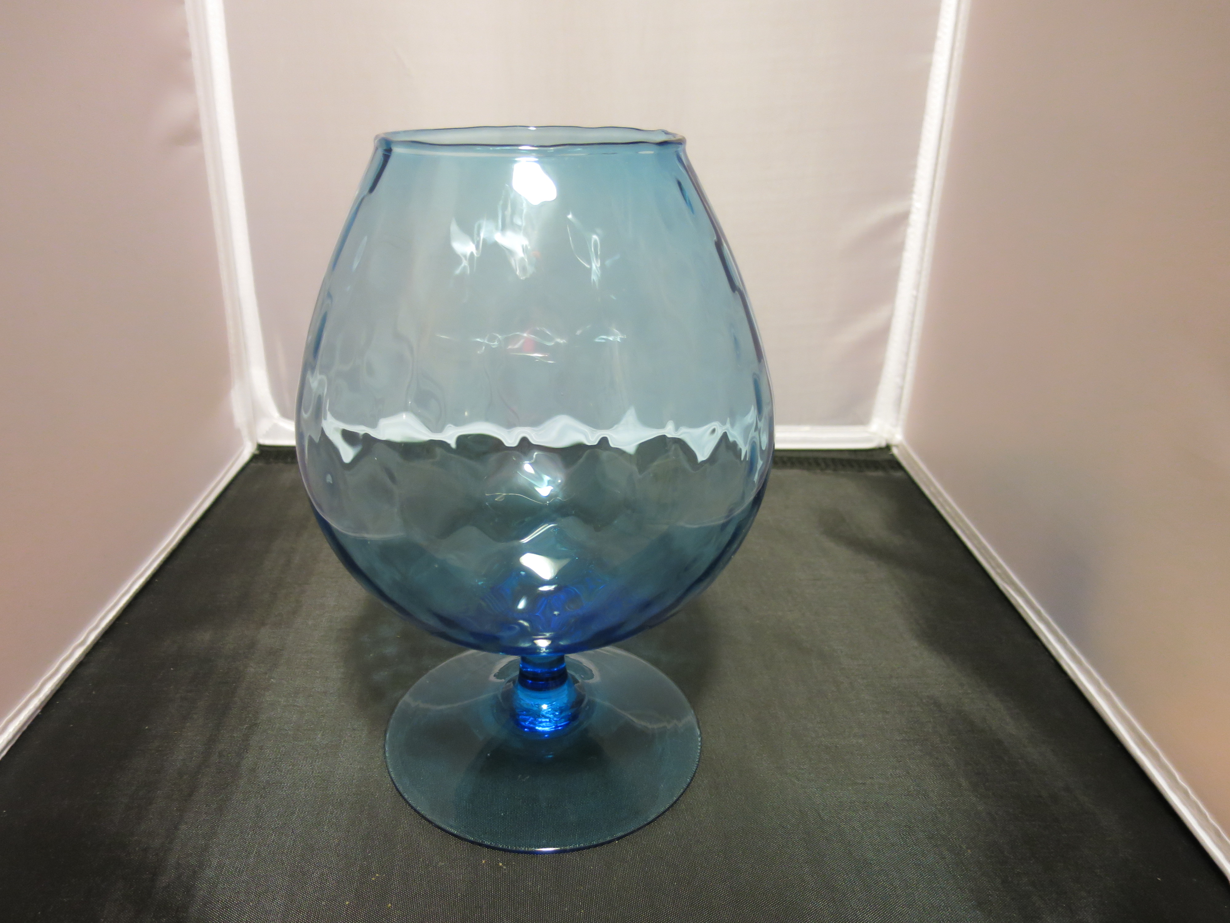 Empoli Diamond Optic Aqua Blue Brandy Snifter Vase