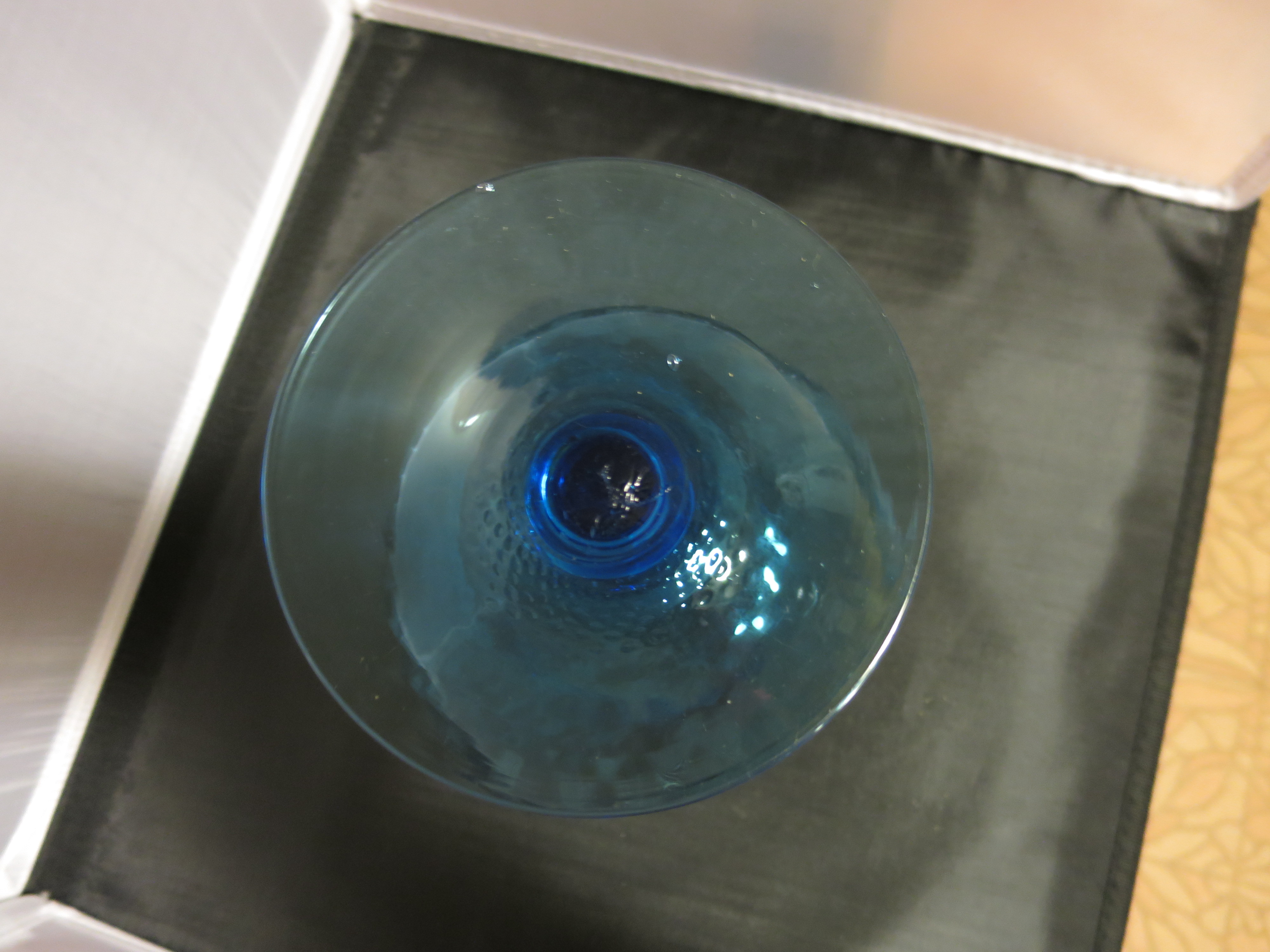 Empoli Diamond Optic Aqua Blue Brandy Snifter Vase