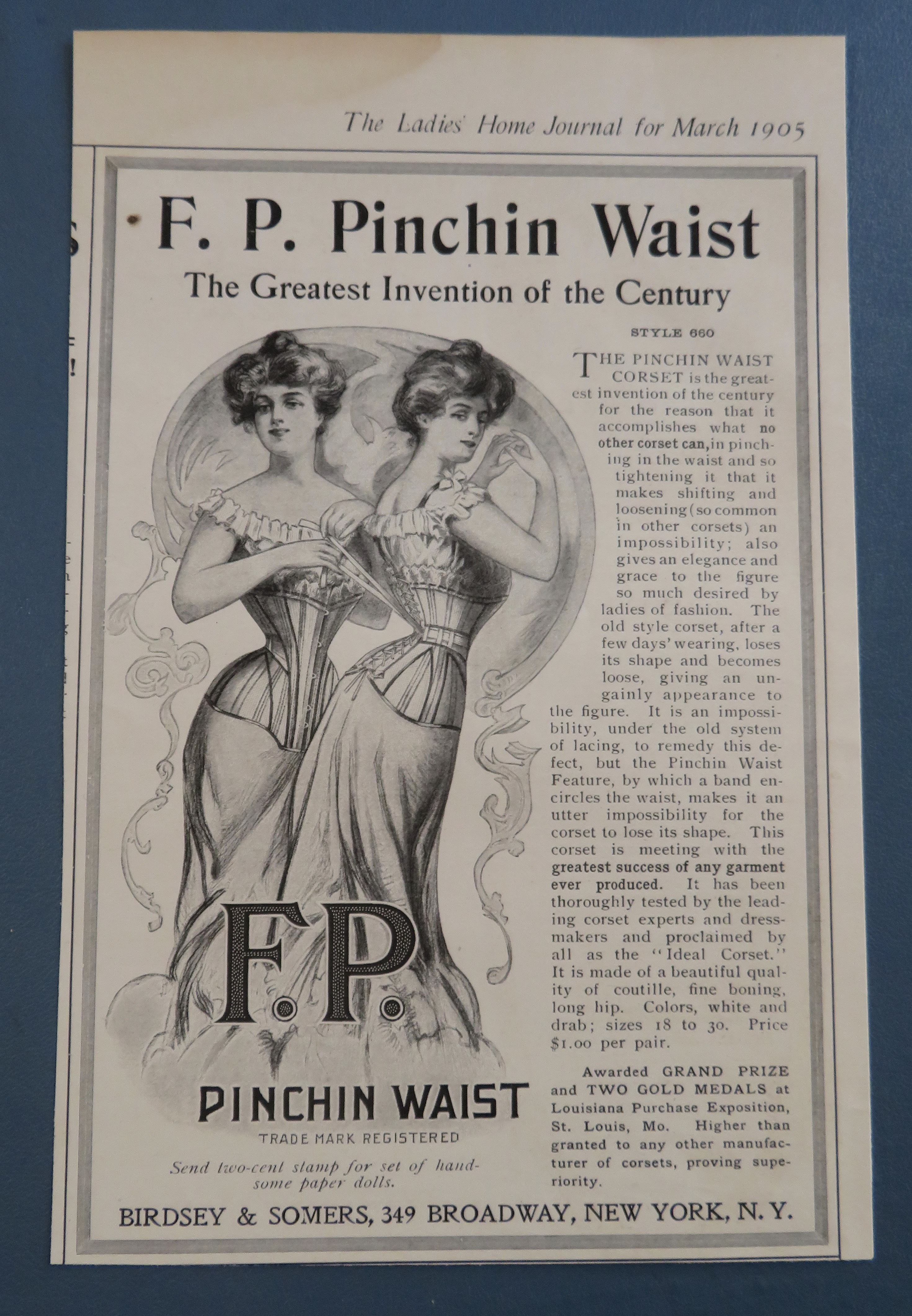 1905 F. P. Pinchin Waist with Lovely Women