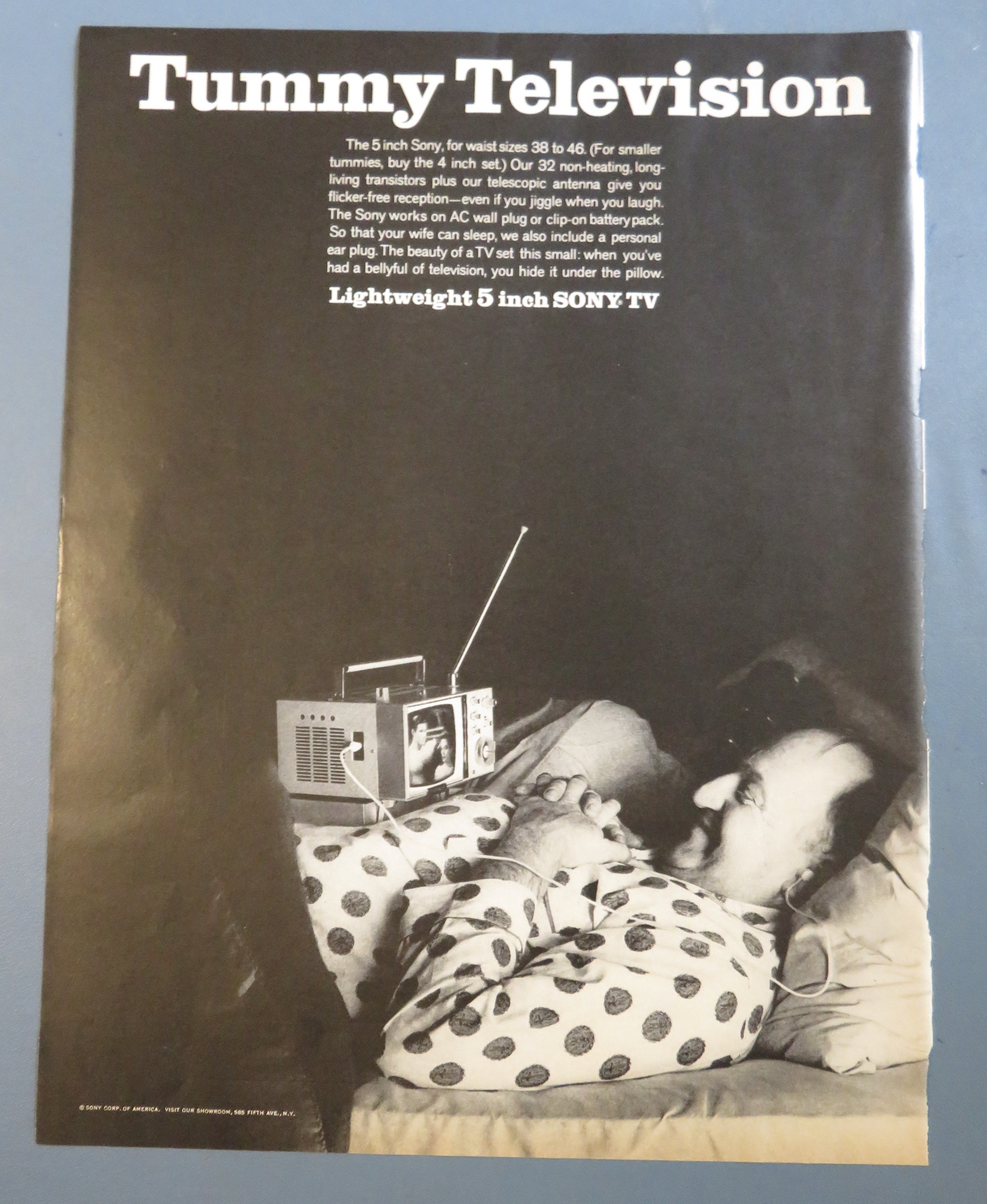 1965 Tummy Television with Man Laying Watching TV