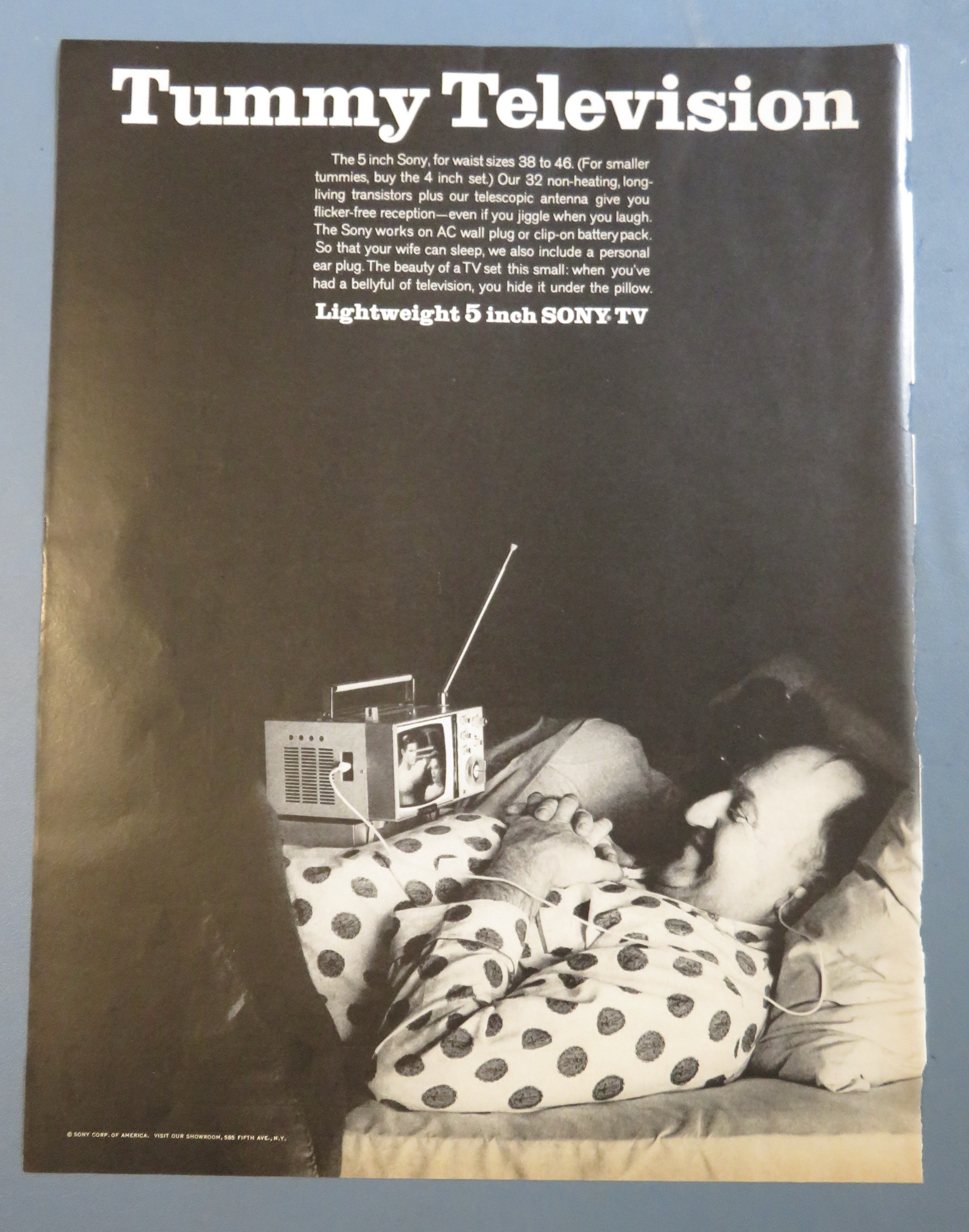 1965 Tummy Television with Man Laying Watching TV