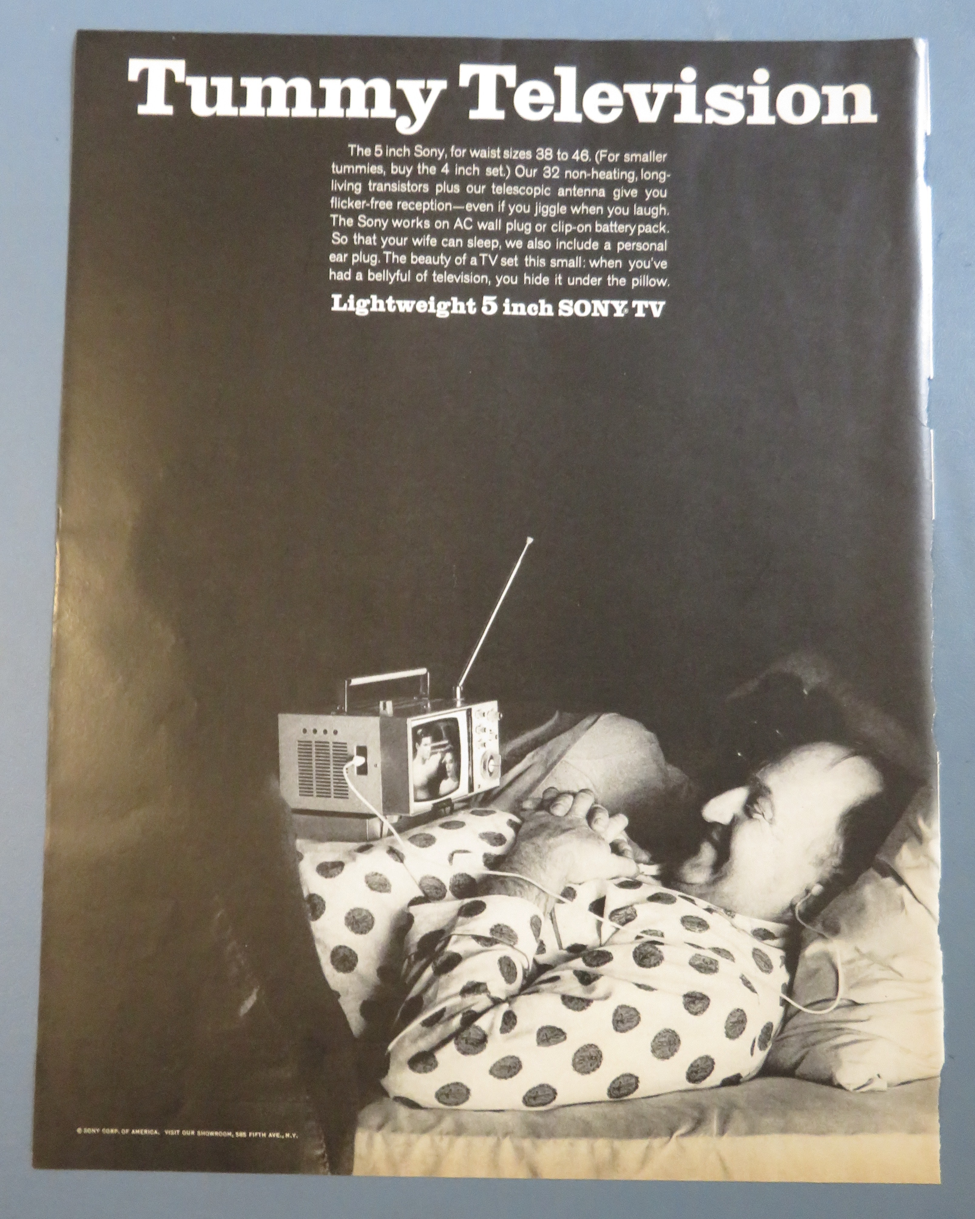 1965 Tummy Television with Man Laying Watching TV