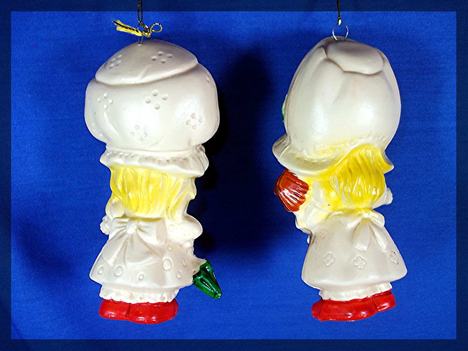 Celluloid Plastic Holly Hobby  Doll Ornaments 2 ..