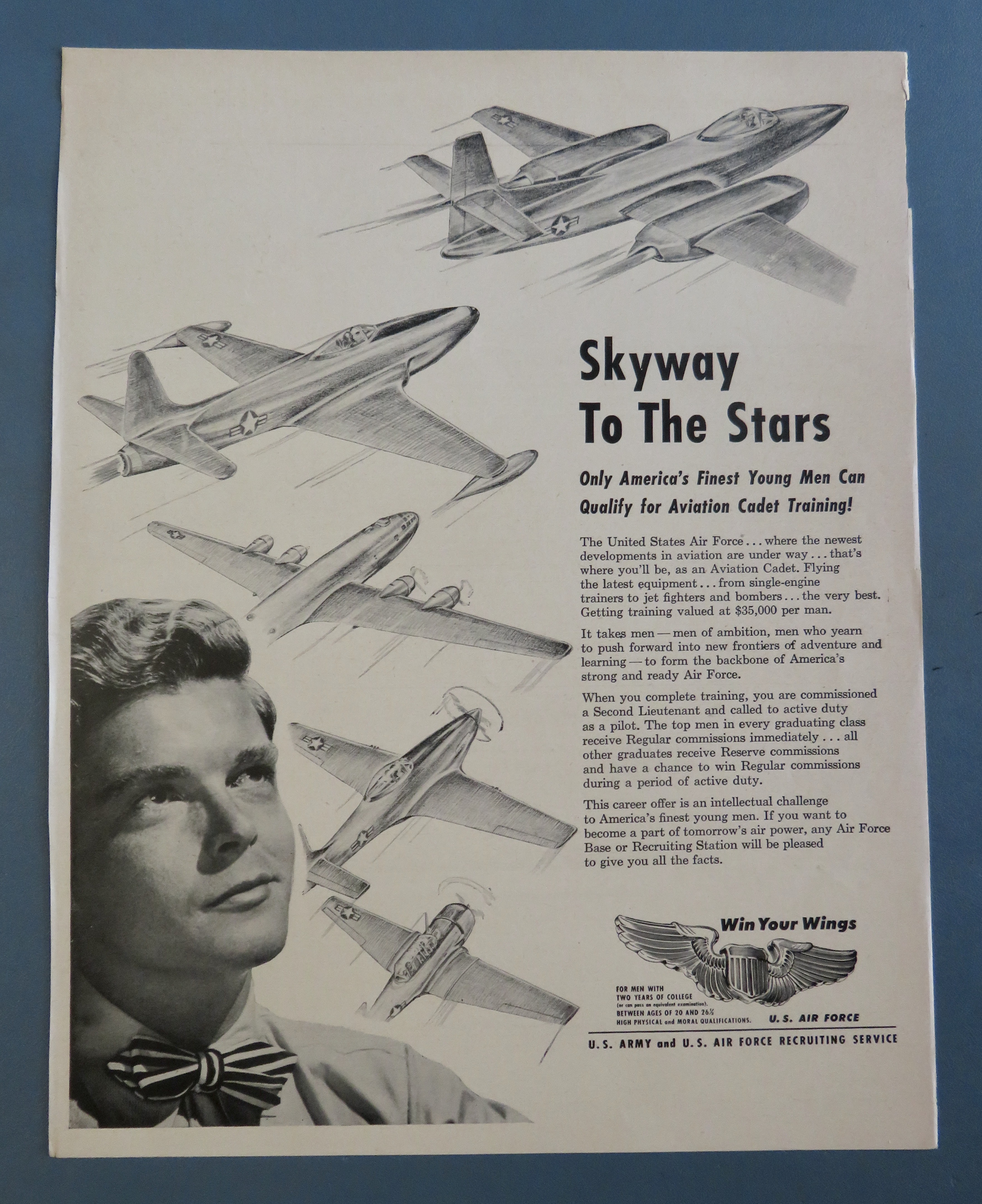 1940's US Army & US Air Force Recruiting w/Young Boy
