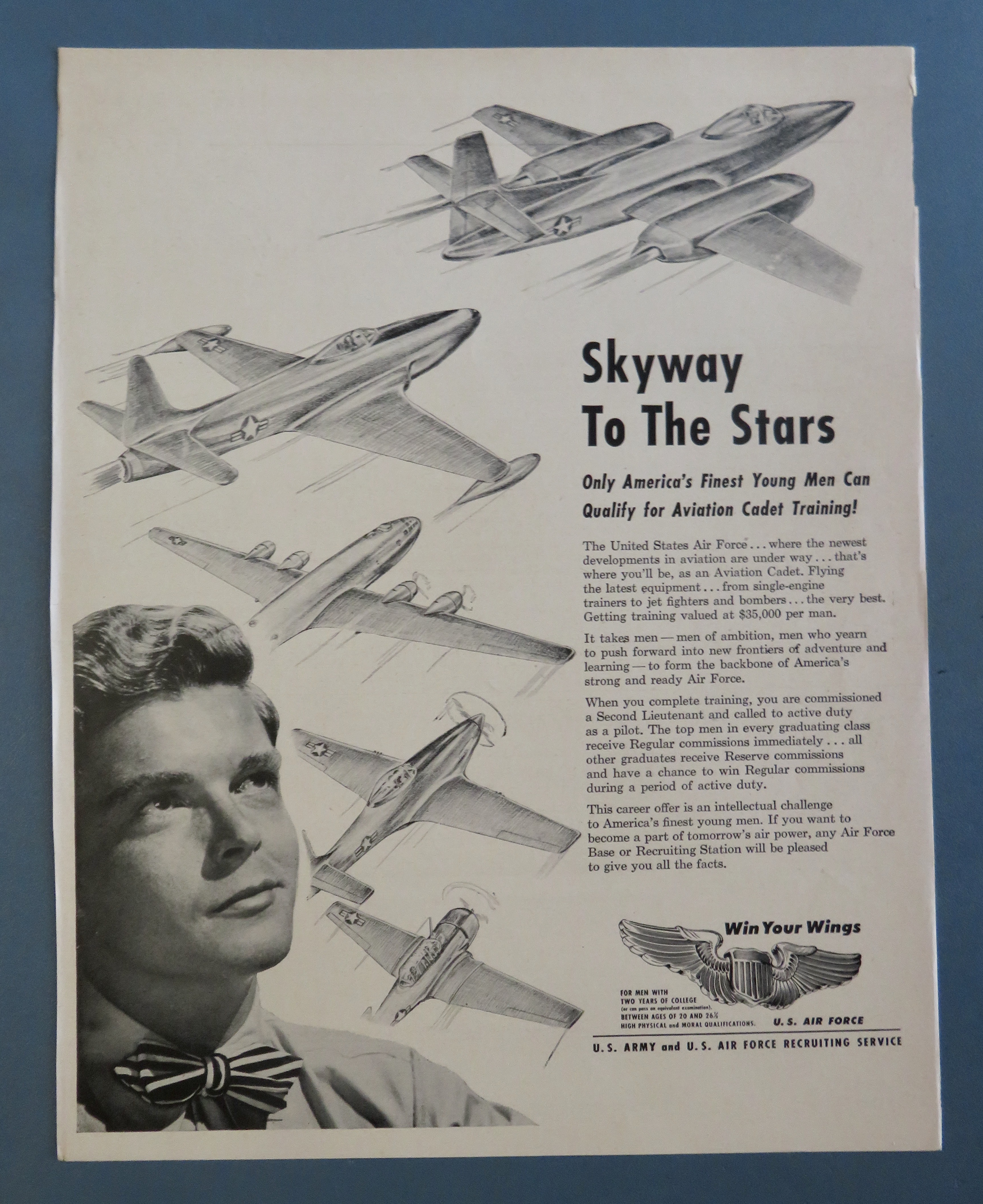1940's US Army & US Air Force Recruiting w/Young Boy