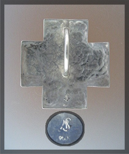 Pendant Sterling Silver Artist Signed Cross