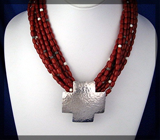 Pendant Sterling Silver Artist Signed Cross