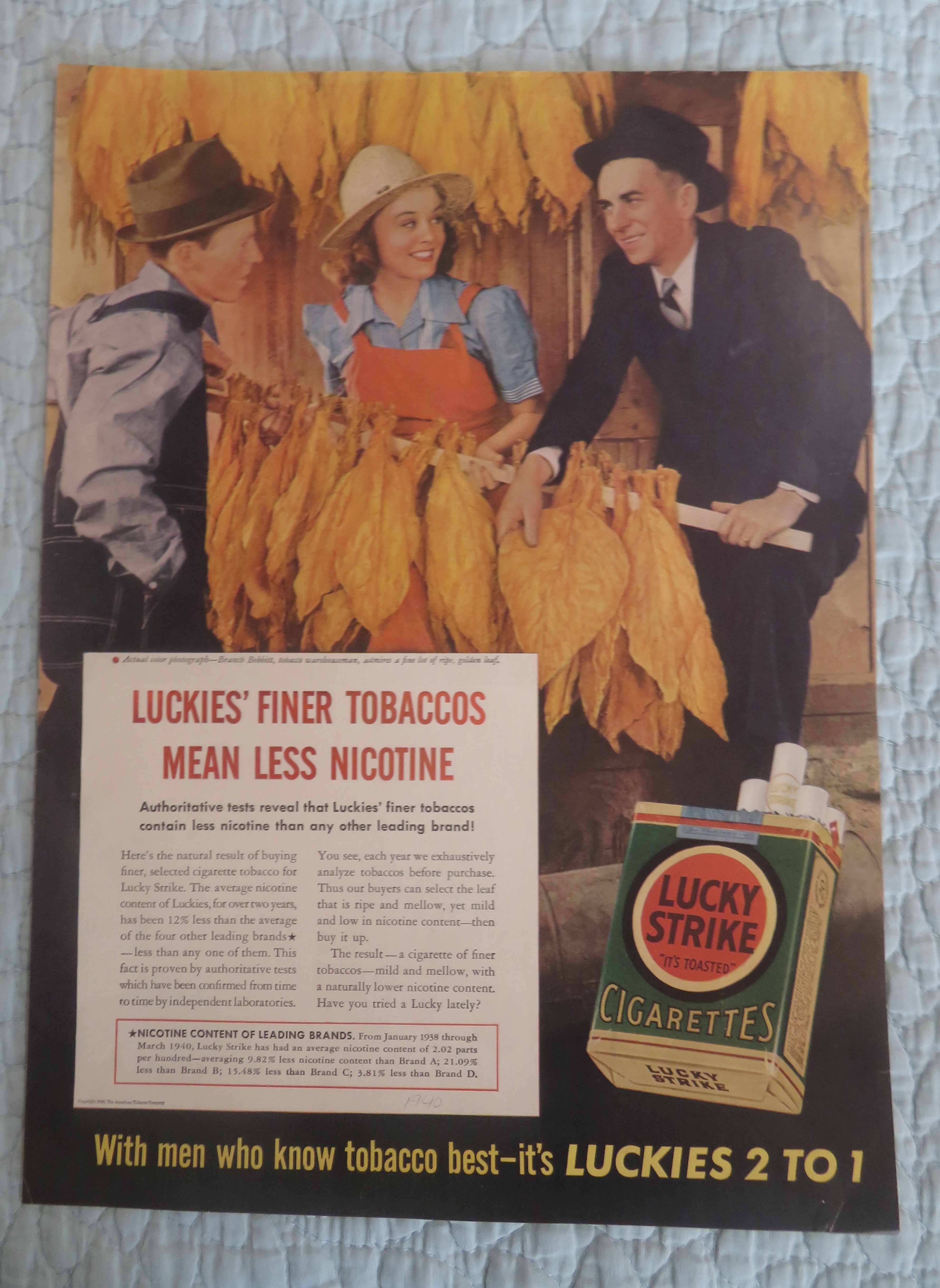 1940 Lucky Strike Cigarettes with Man Buying Tobacco
