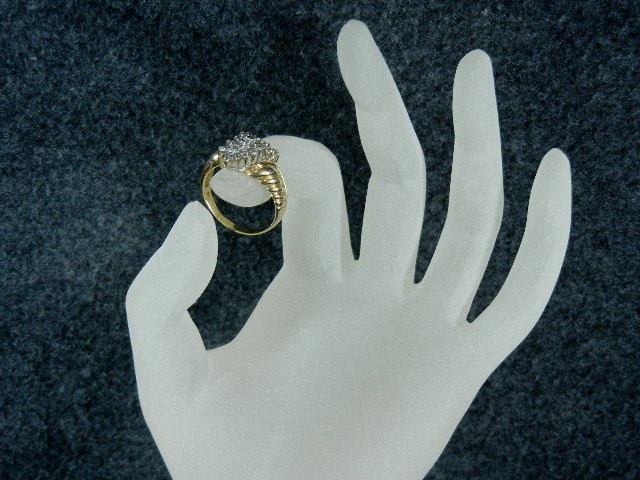 Diamond 10K Gold Cluster Ring Approx 3/4 Ct