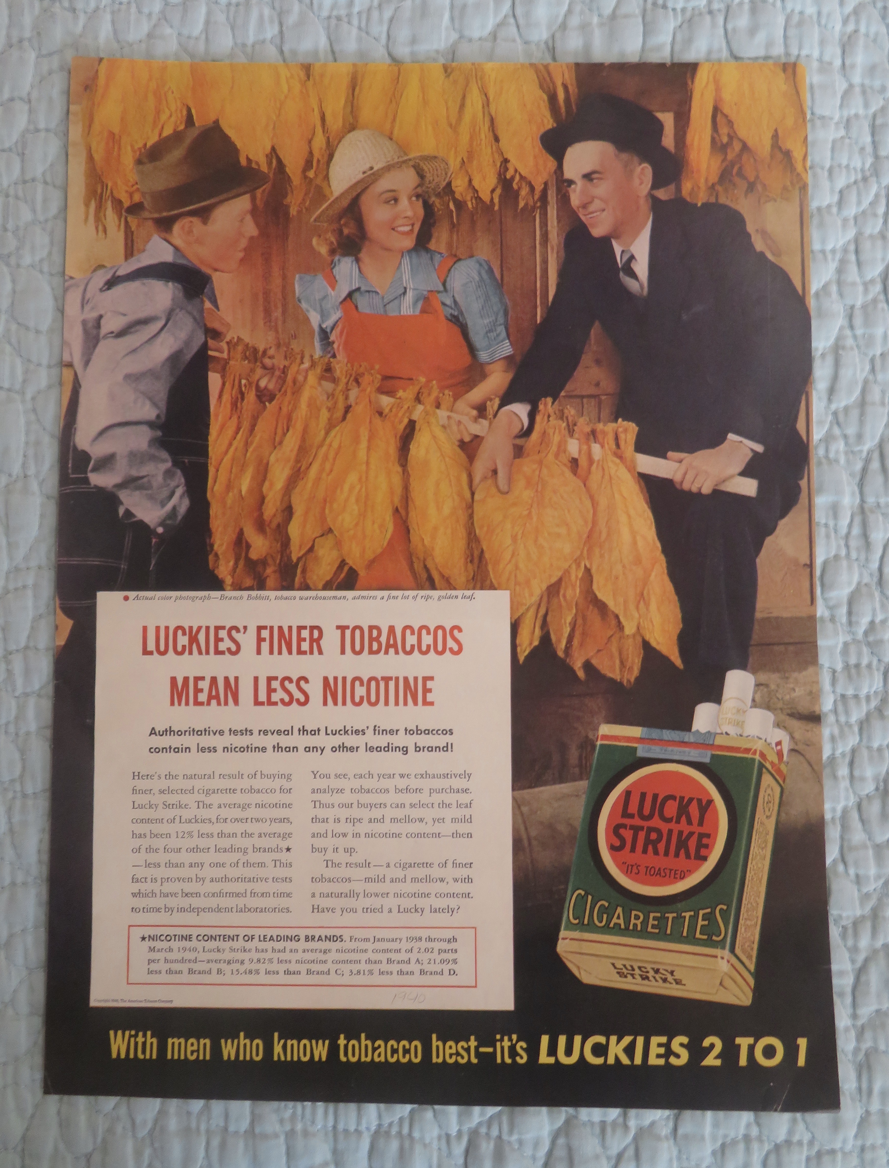 1940 Lucky Strike Cigarettes with Man Buying Tobacco