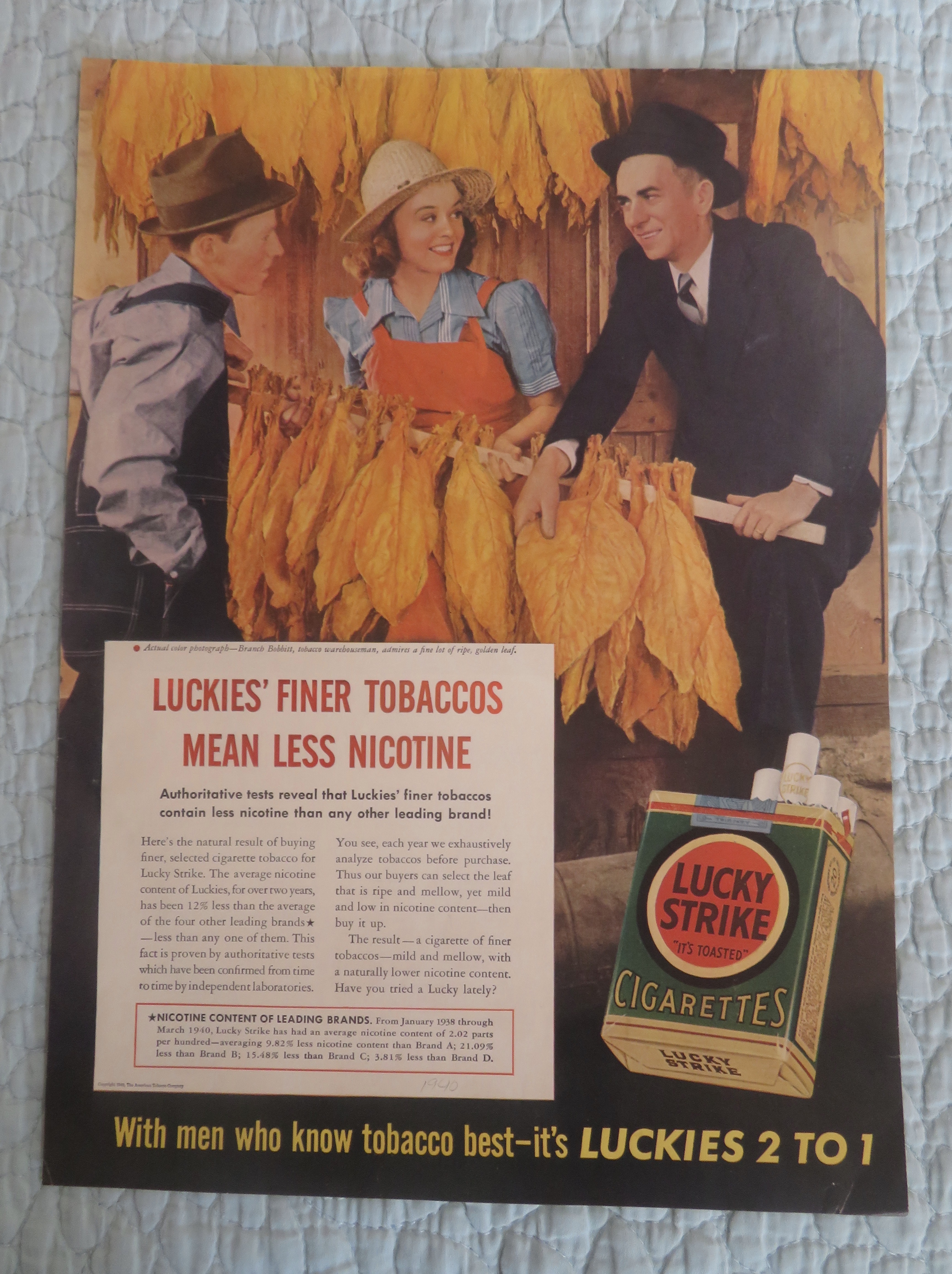 1940 Lucky Strike Cigarettes with Man Buying Tobacco