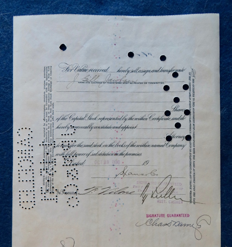 1930 International Mercantile Marine Company Stock Certificate