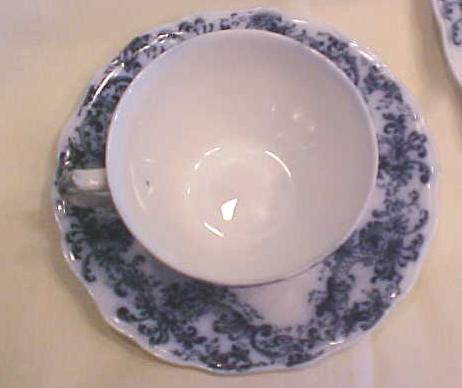 Teacup Saucer Luncheon & Dinner Plate Blue Transferware