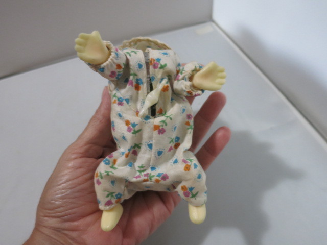 Crawling Baby Doll Wind Up by Clockwork H 4.5 X L 5.25 circa 1950