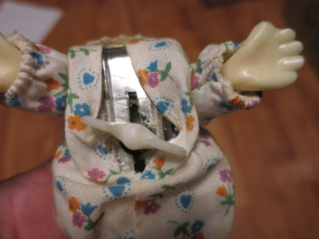Crawling Baby Doll Wind Up by Clockwork H 4.5 X L 5.25 circa 1950