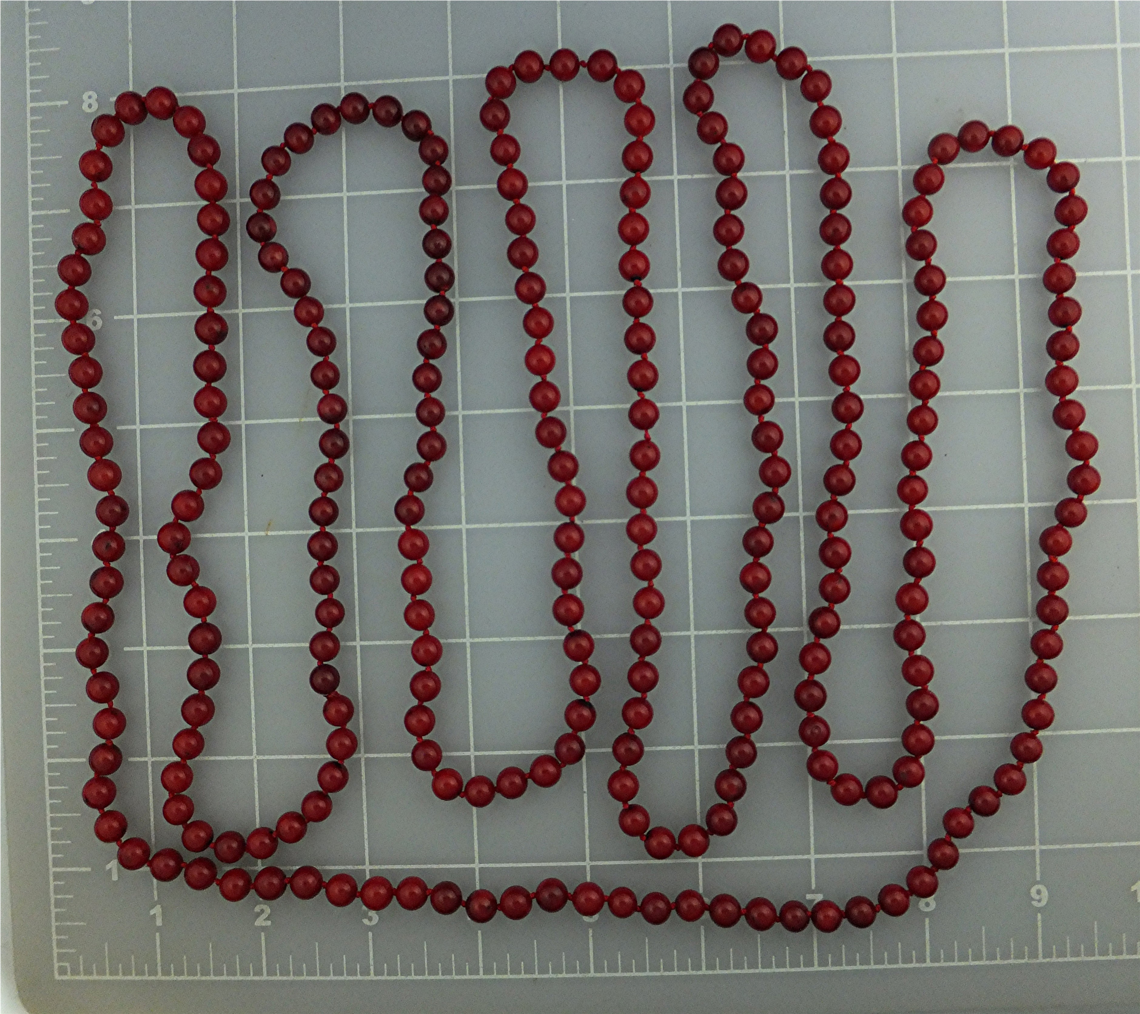 Necklace Red Coral 80 Inches Long